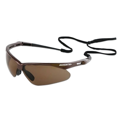 Jackson Safety® Safety SG+ Series Safety Glasses, Brown Lens, Polarized, Polycarbonate, Hardcoat Anti-Scratch, Brown Frame (138-50017)
