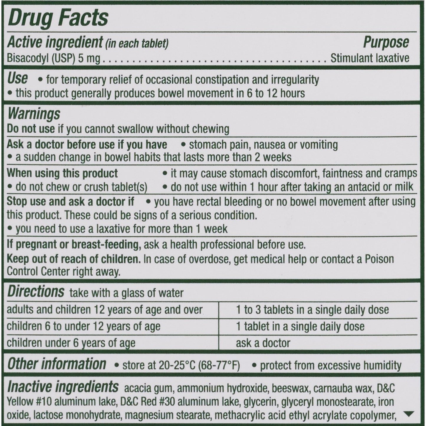 Dulcolax® Laxative Tablet 25 per Box 5 mg Strength Bisacodyl USP (853012_BX)