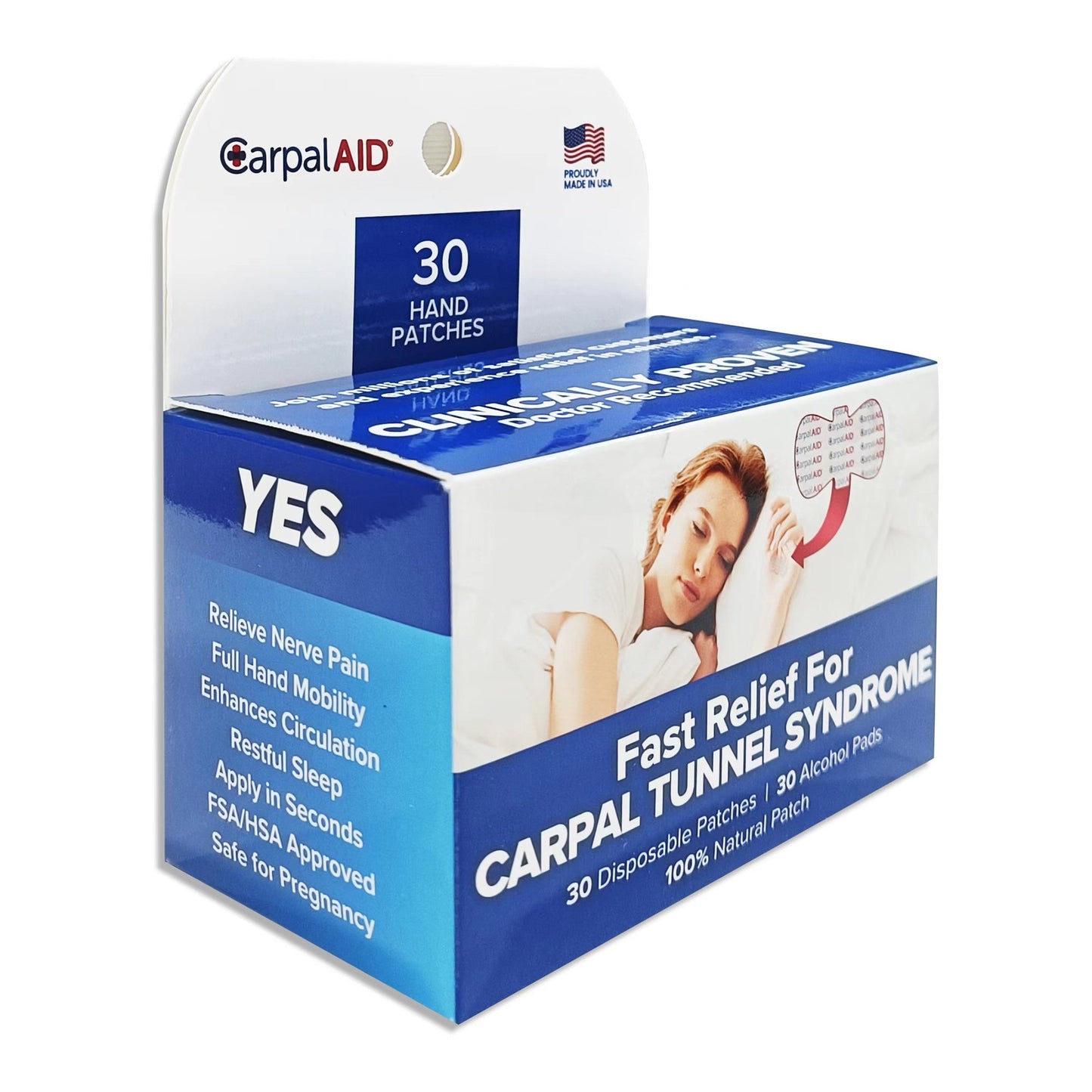 Carpal AID® Patch Hand-Based Carpal Tunnel Support Plastic Left or Right Hand Clear One Size Fits Most (1254008_PK)
