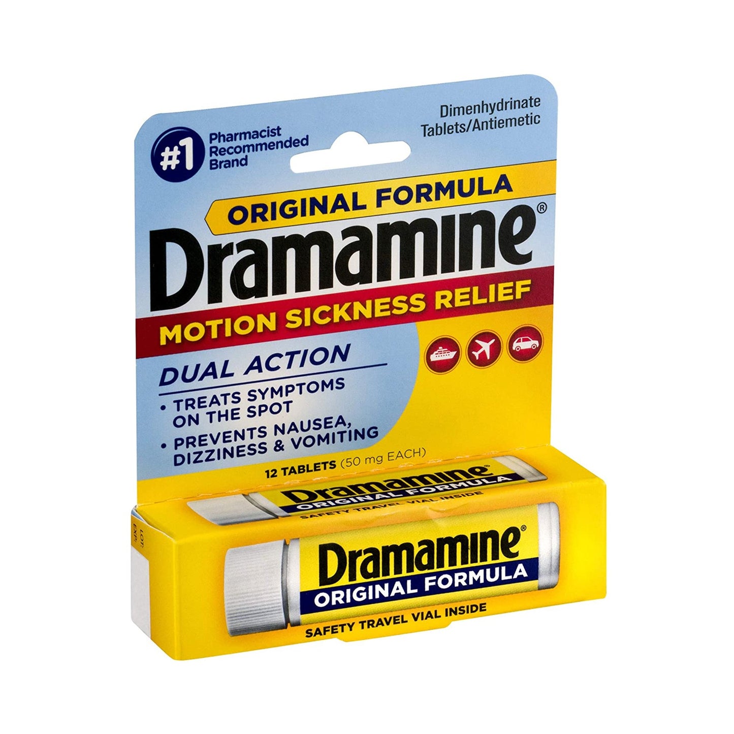 Dramamine® Nausea Relief 50 mg Strength Tablet 12 per Bottle (976264_BT)