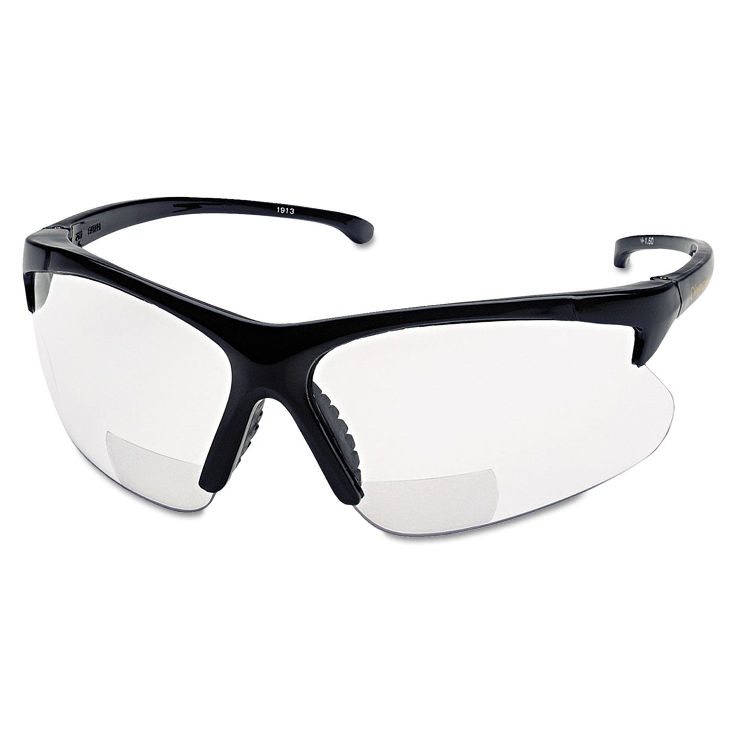 Smith & Wesson® V60 30-06 Rx Readers Prescription Safety Glasses, Clear Polycarbonate Lens, Hardcoated, Black, Nylon, +2.0 (SMW19879)
