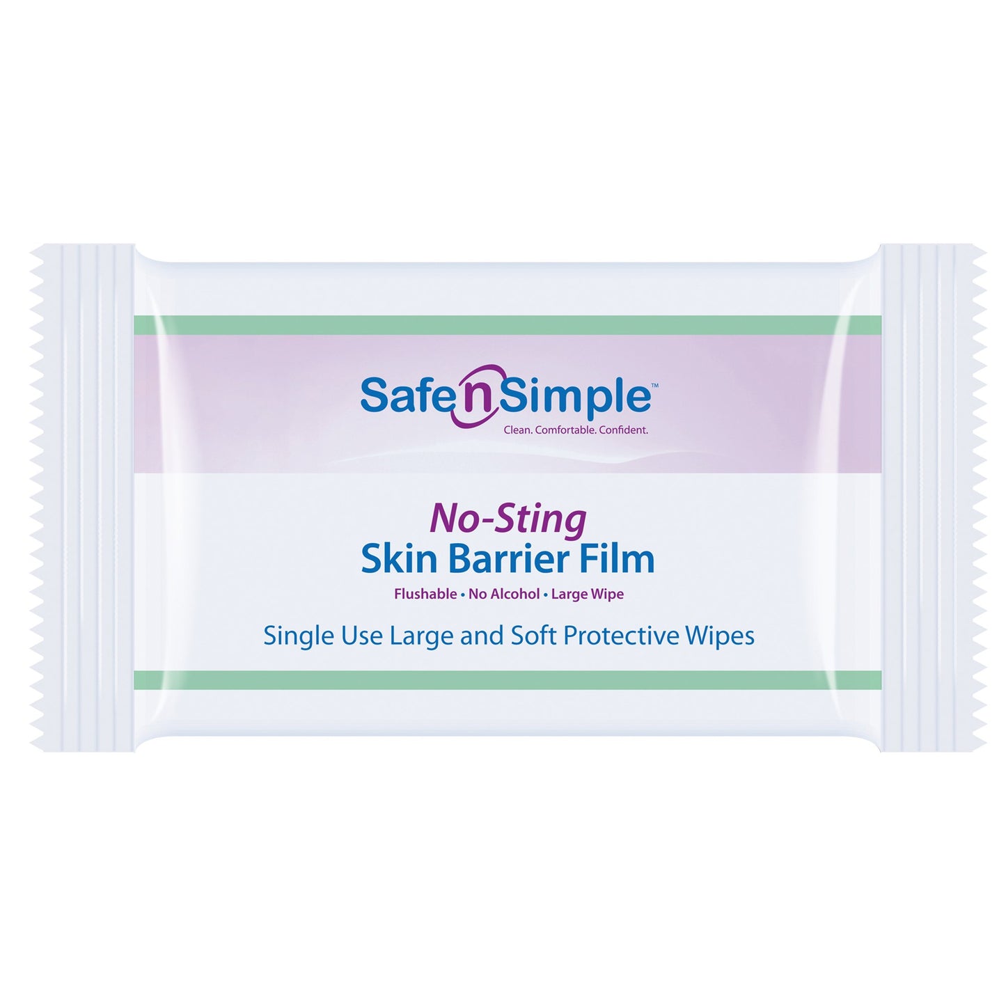 Safe N Simple™ No-Sting Skin Barrier Wipe 60% / 20% Strength Purified Water / Polyvinylpyrrolidone / Glycerin / Propylene Glycol Individual Packet Large NonSterile (1074722_CS)