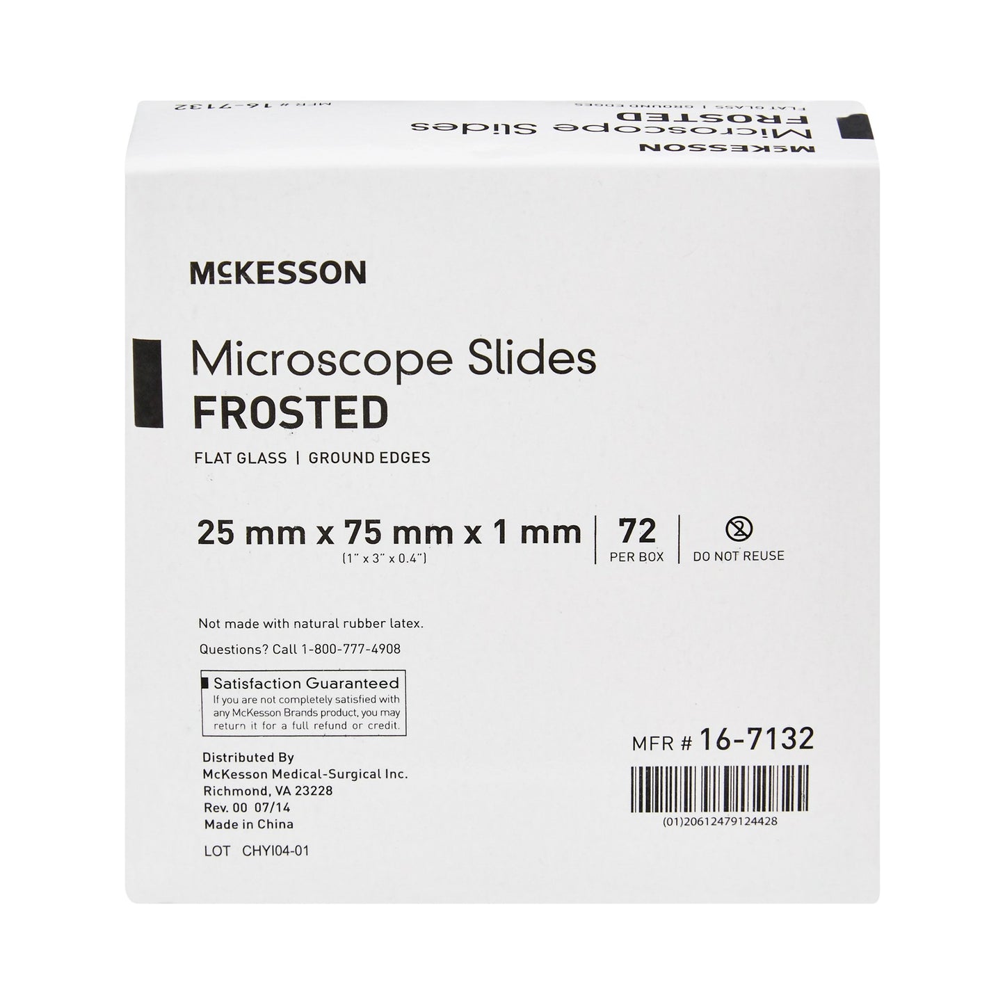 McKesson Microscope Slide 1 X 3 Inch X 1 mm Frosted End (464498_CS)