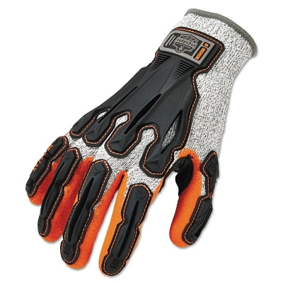 Ergodyne ProFlex 922CR Cut-Resistant Nitrile-Dipped DIR Gloves, Large, Hi-Vis Orange/Gray (150-17094)