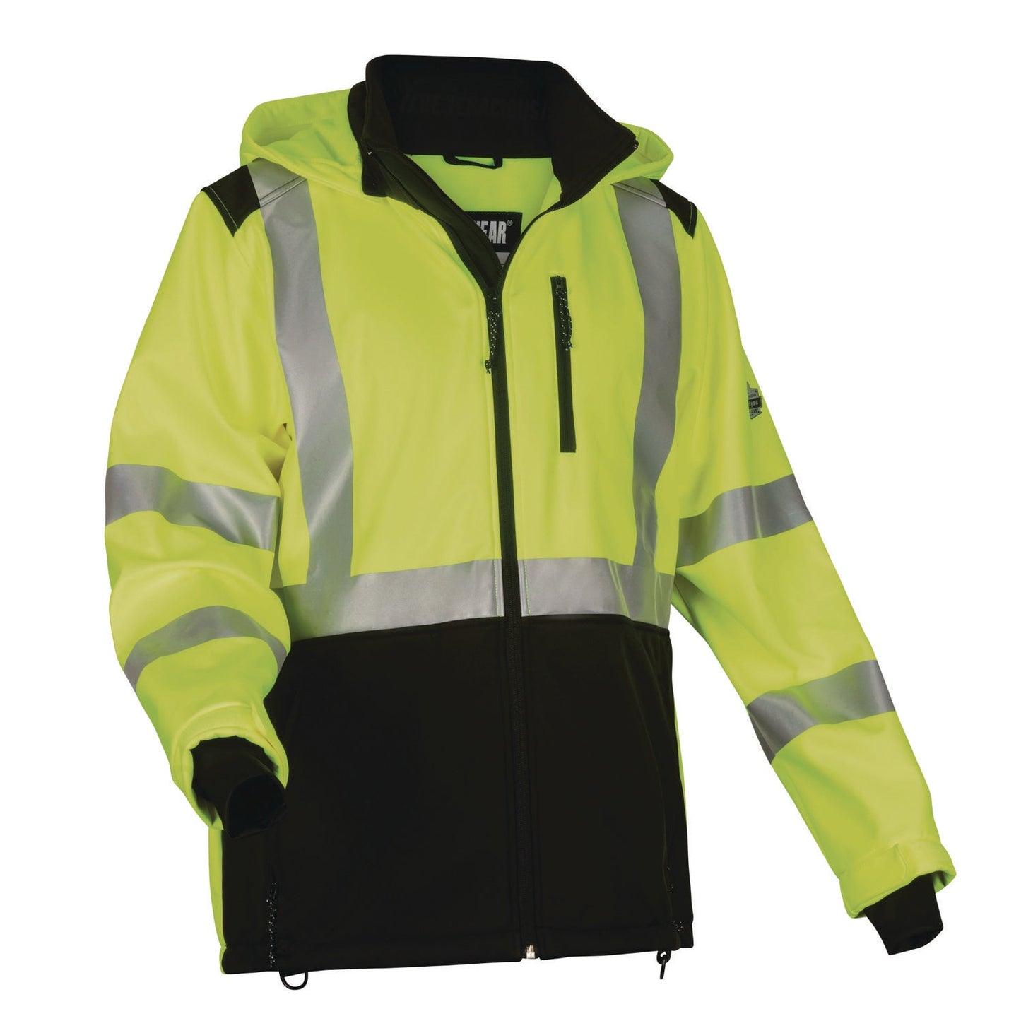 Ergodyne GloWear 8353 Class 3 Hi-Vis Softshell Water-Resistant Jacket, 3X-Large, Lime (EGO23527)