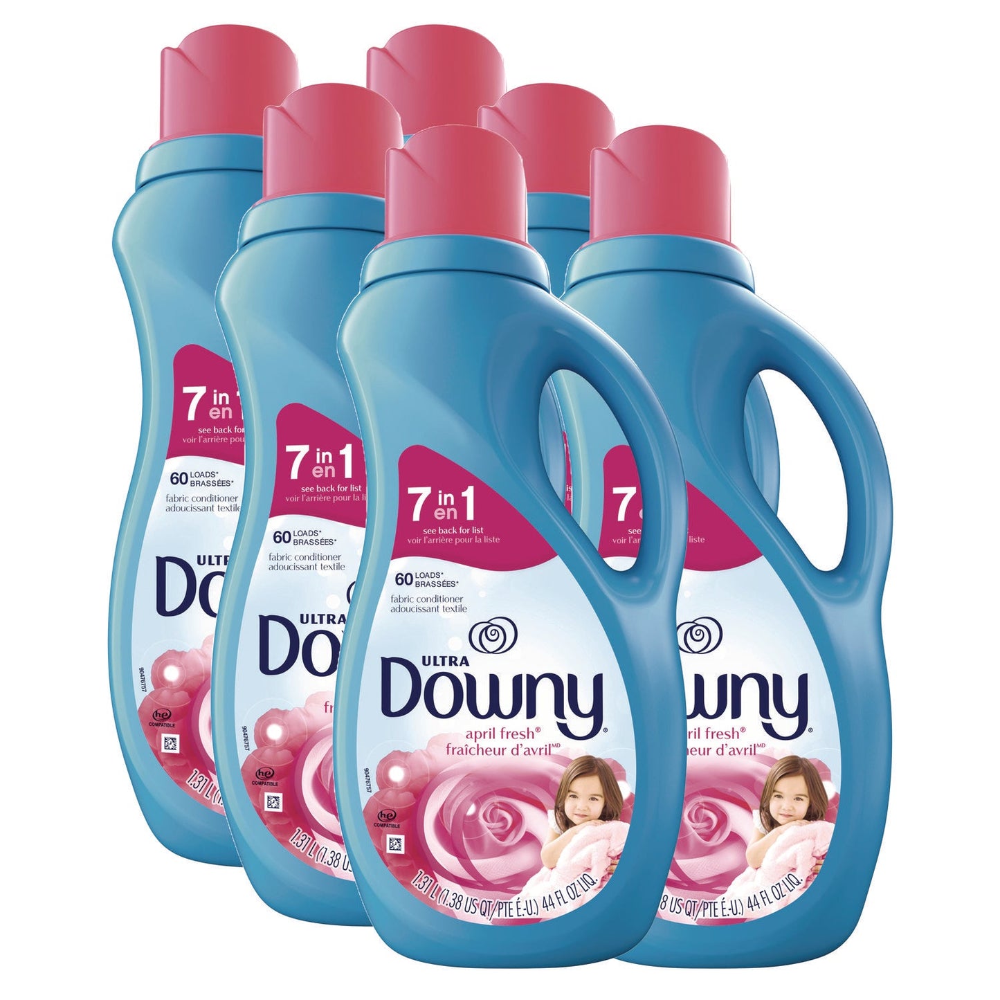 Downy Liquid Fabric Softener, April Fresh, 44 oz Bottle, 4/Carton (PGC10033)