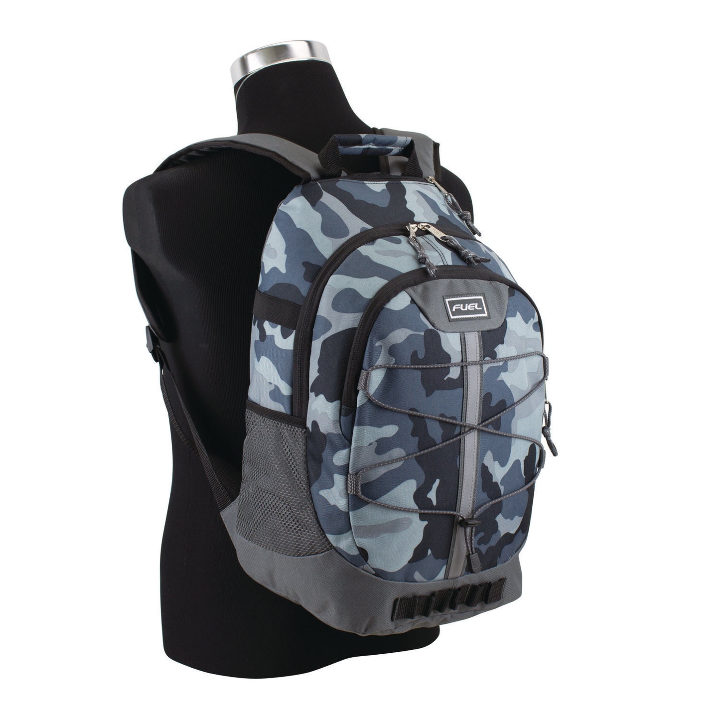 FUEL Terra Sport Bungee Backpack, 15.5", 12.5 x 7.75 x 18, Midnight Camo (FUE117870STMNC)