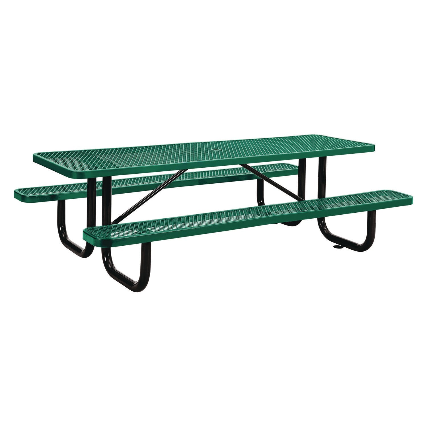 global-industrial-expanded-steel-picnic-table-rectangular-96-x-62-x-29-5-green-top-green-base-legs-gbe277153gn_1