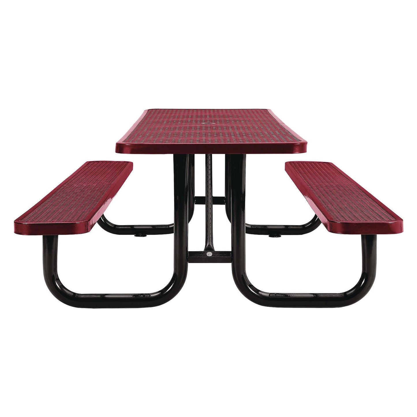 global-industrial-expanded-steel-picnic-table-rectangular-96-x-62-x-29-5-red-top-red-base-legs-gbe277153rd_3