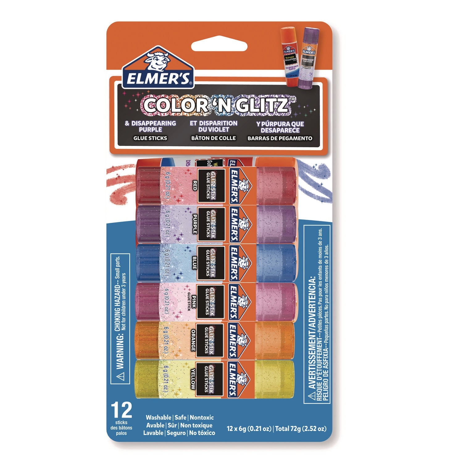 elmers-glitter-glue-sticks-applies-assorted-colors-0-21-oz-dries-clear-glitter-12-pack-epi2197116_1