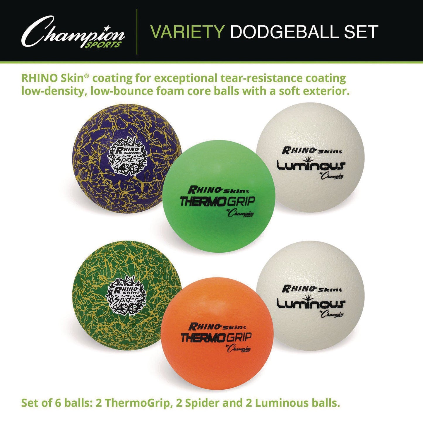 champion-sports-rhino-skin-variety-dodgeball-set-6-3-diameter-luminous-spider-thermogrip-6-set-csirxvarietyset_2