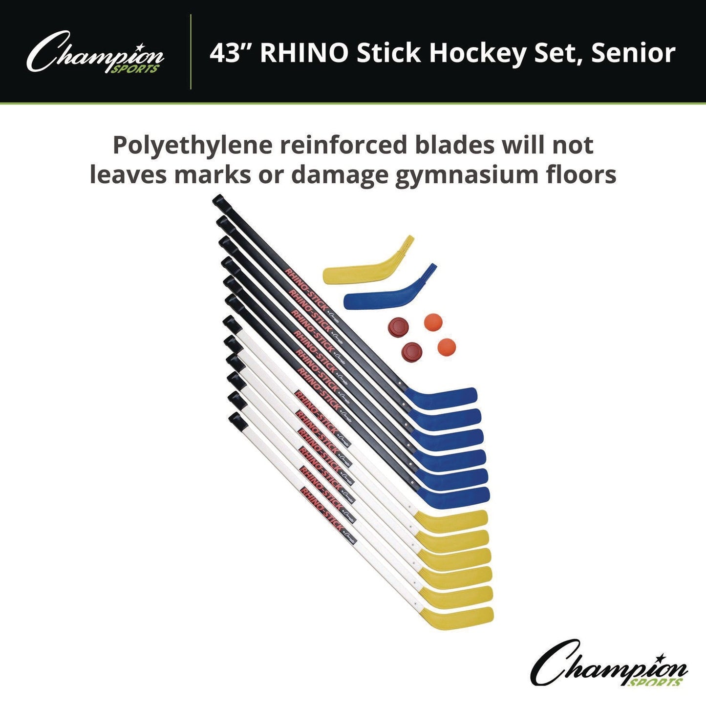 champion-sports-43-rhino-stick-hockey-set-12-sticks-2-pucks-2-balls-2-extra-blades-csihs43set_5