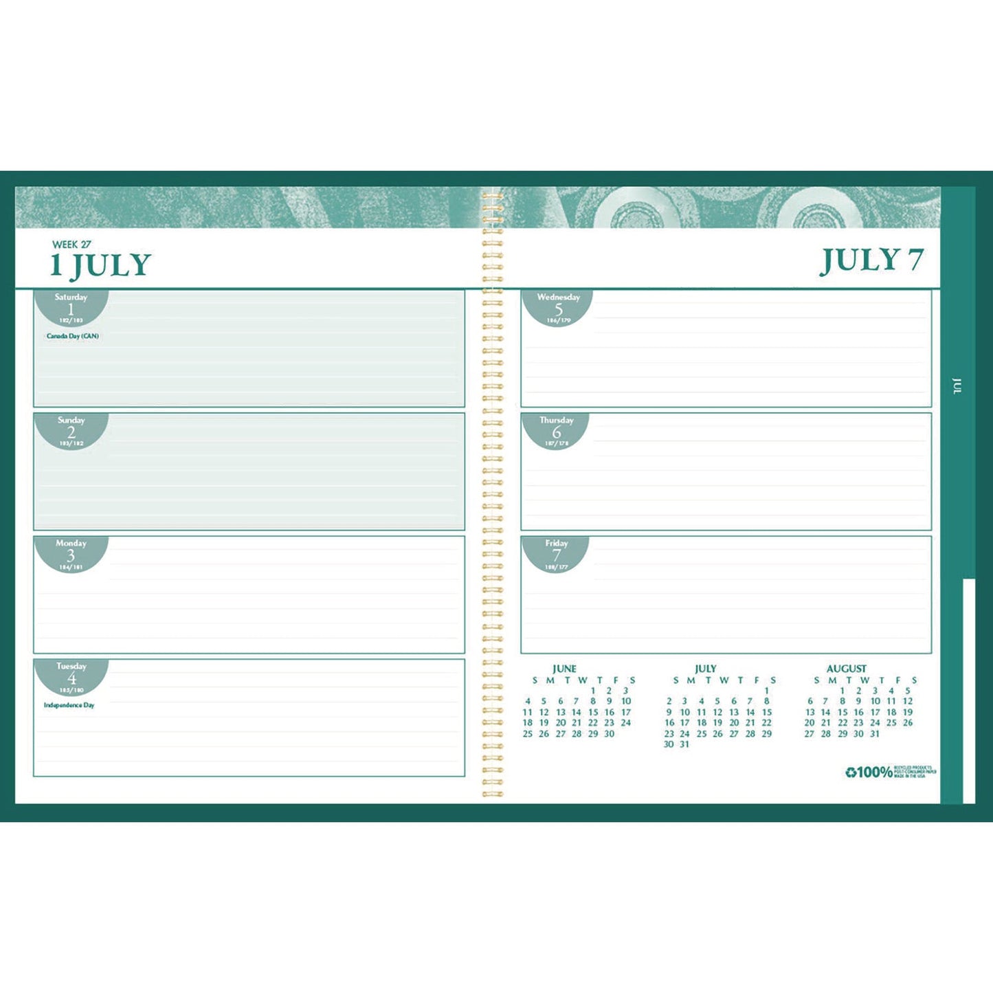 house-of-doolittle-100-recycled-monobright-monthly-weekly-planner-11-x-8-5-green-gold-cover-12-month-july-to-june-2024-to-2025-hod283509_6