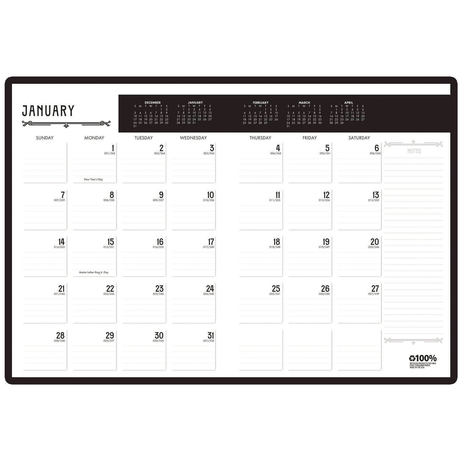 house-of-doolittle-100-recycled-deco-days-monthly-planner-11-x-8-5-black-gold-cover-12-month-jan-to-dec-2025-hod29102_1