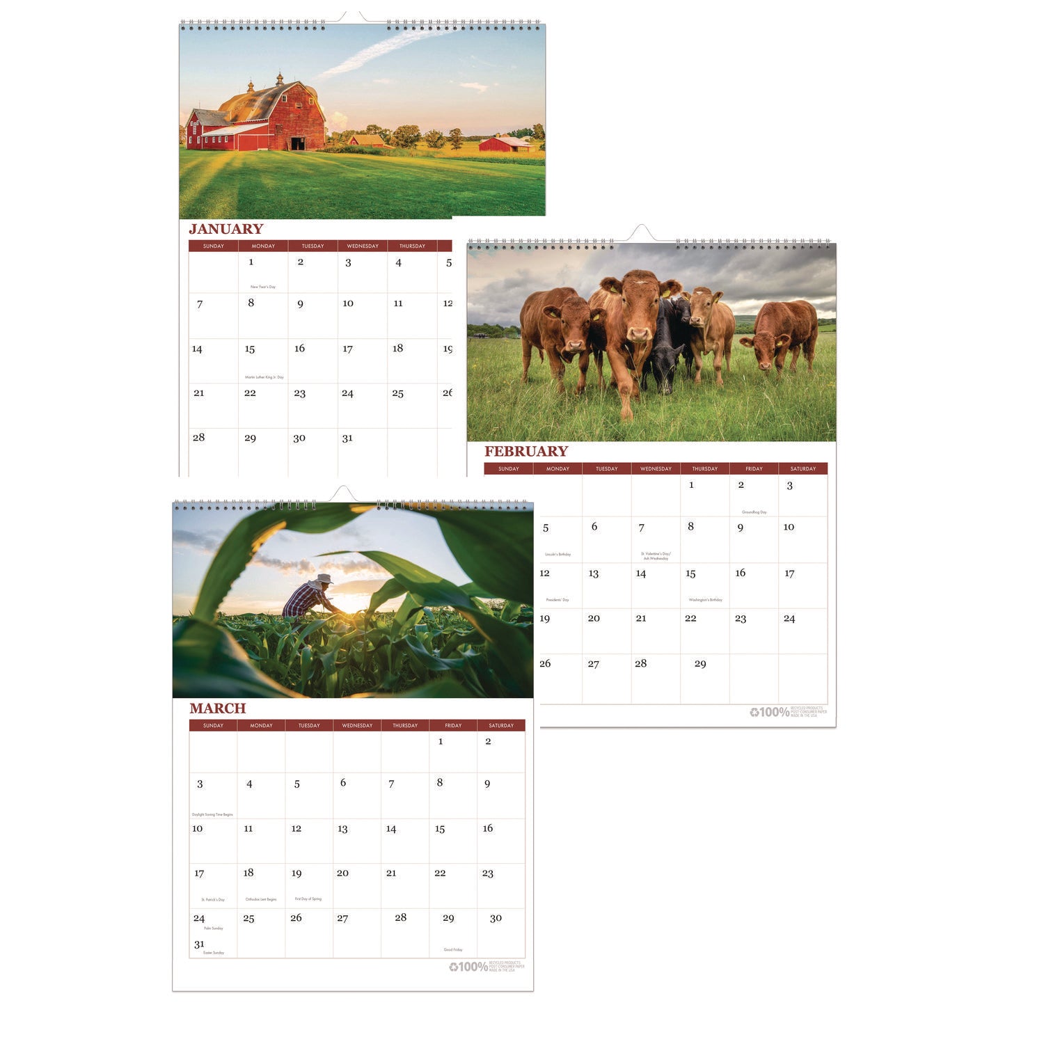 house-of-doolittle-100-recycled-farm-life-wall-calendar-11-x-14-white-multicolor-sheets-12-month-jan-dec-2025-hod316_1