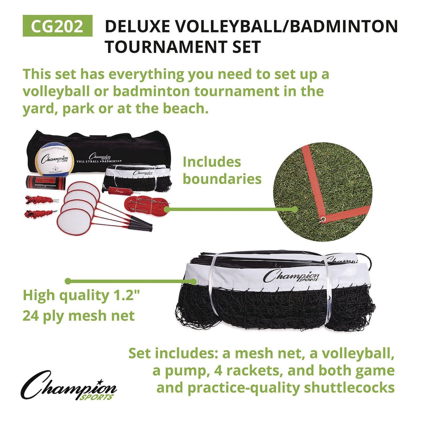 champion-sports-deluxe-volleyball-badminton-tournament-set-4-rackets-2-shuttlecocks-2-birdies-net-pump-volleyball-csicg202_9