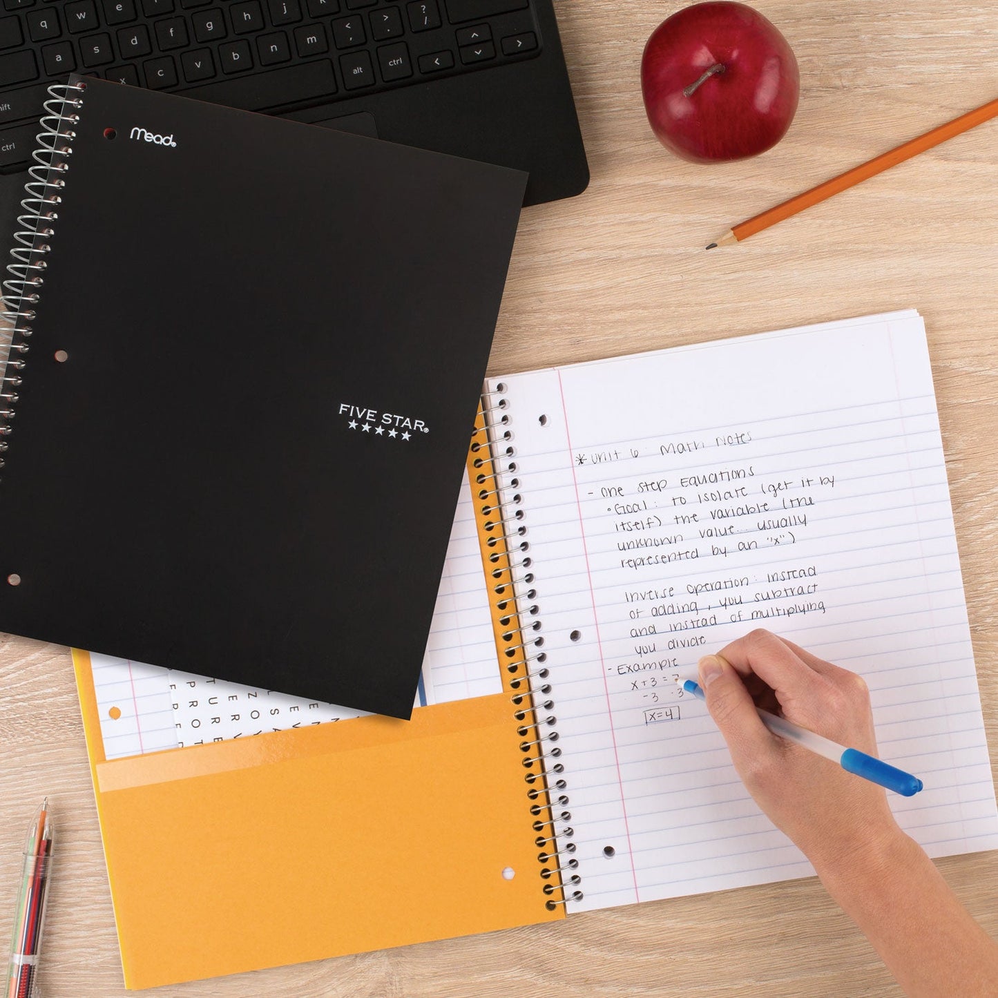 five-star-wirebound-notebook-5-subject-medium-college-rule-assorted-cover-colors-200-11-x-8-5-sheets-2-pack-mea820190_4