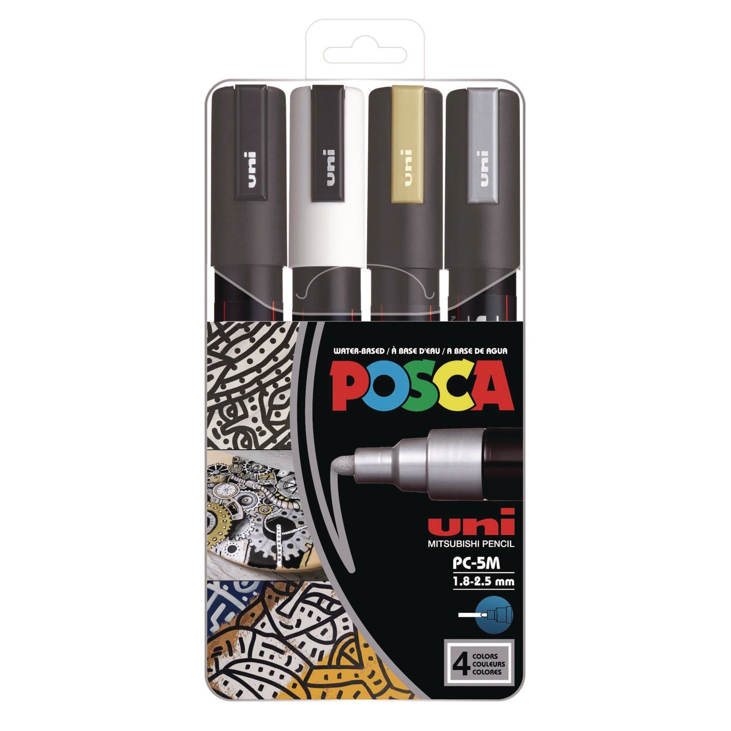 posca-water-based-paint-markers-medium-bullet-tip-assorted-colors-4-set-ubcpc5m4c_1