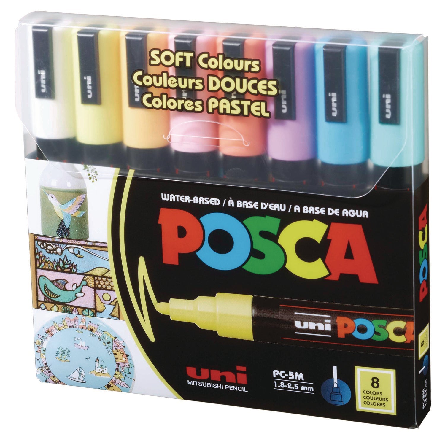 posca-water-based-paint-markers-medium-bullet-tip-1-8-mm-2-5-mm-assorted-colors-8-set-ubcpc5m8csftclr_1