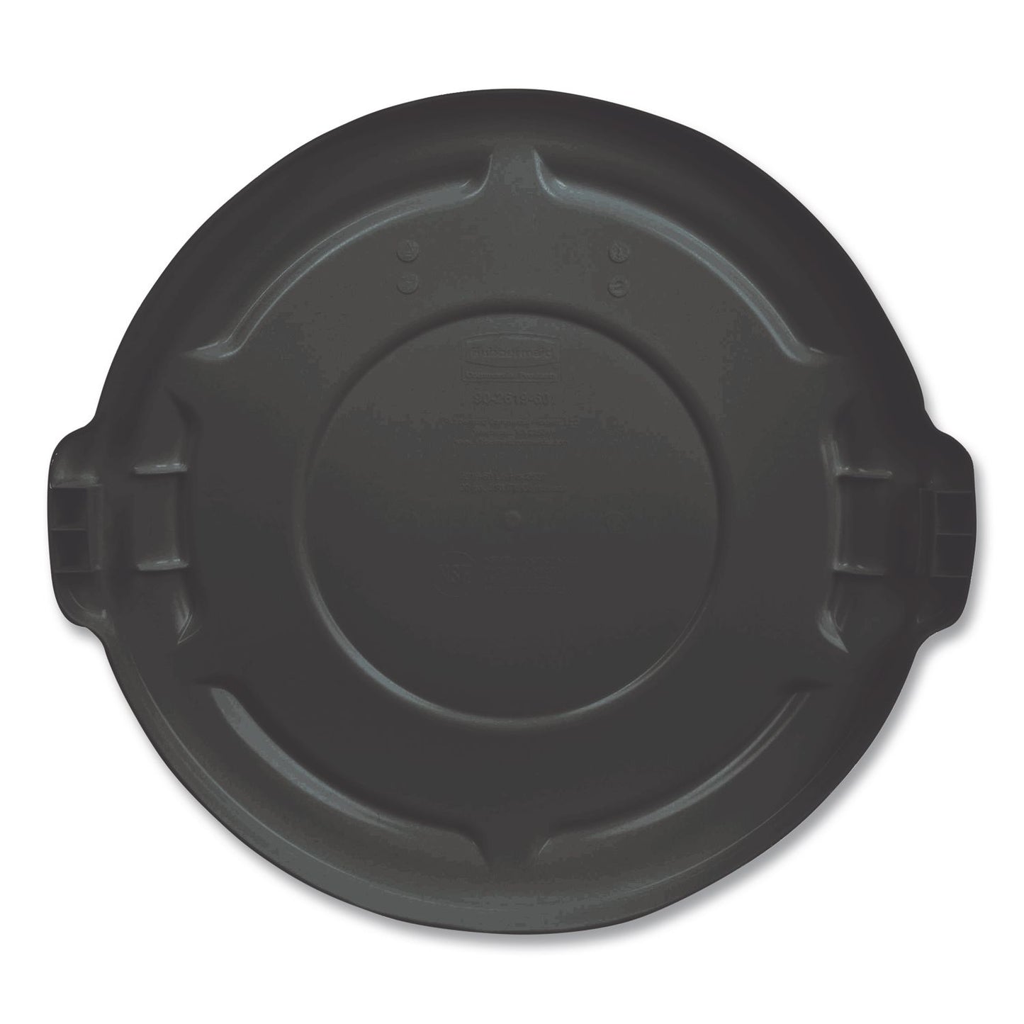 Rubbermaid® Commercial BRUTE Self-Draining Flat Top Lids for 32 gal Round BRUTE Containers, 22.25" Diameter, Black (RCP1867532EA)