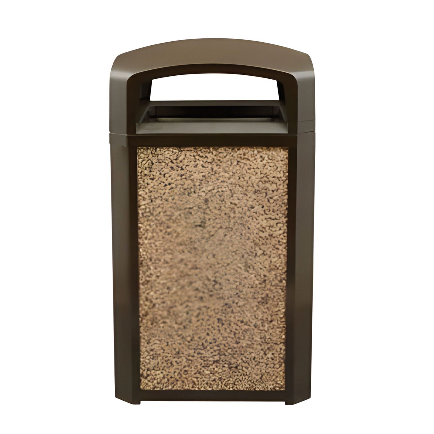 Rubbermaid® Commercial Dome Top with Hole for Landmark Series Waste Receptacle, 26" Diameter, Driftwood (SGSFG3975M2DWOO)