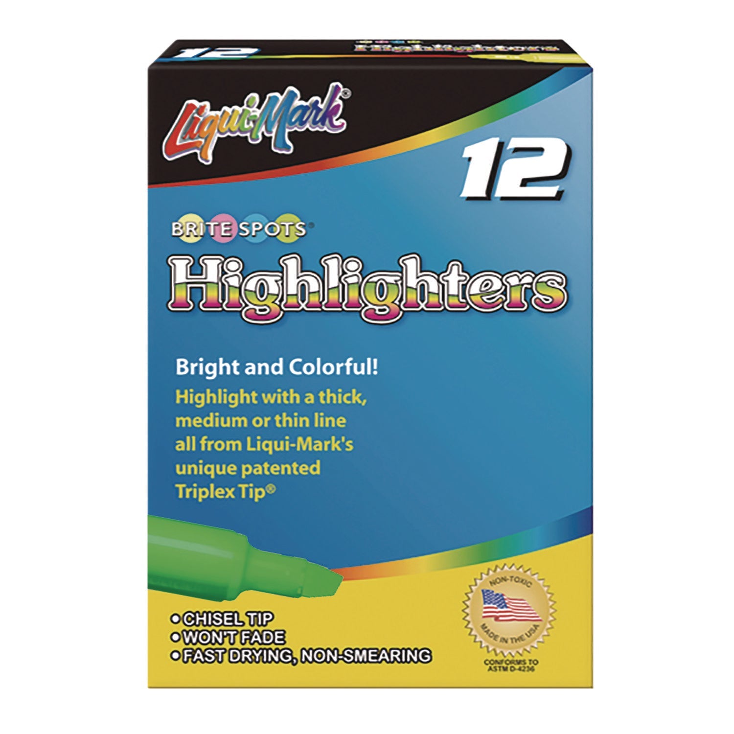 liqui-mark-r-tank-fluorescent-highlighter-green-ink-chisel-tip-green-barrel-dozen-lqm61211_1