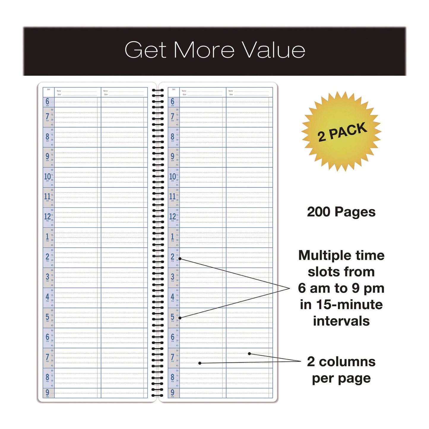 global-printed-products-daily-appointment-book-13-5-x-5-brown-cover-undated-2-pack-gpuspls0083_4