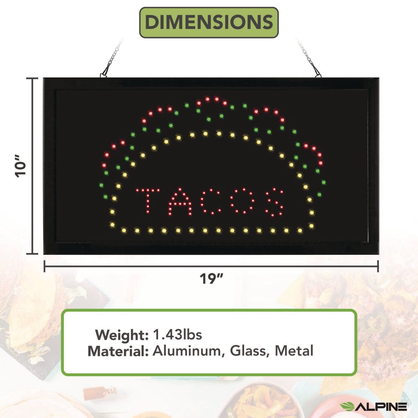 alpine-industries-led-rectangular-taco-sign-19-x-10-black-frame-green-red-yellow-graphics-alhalp49711_9