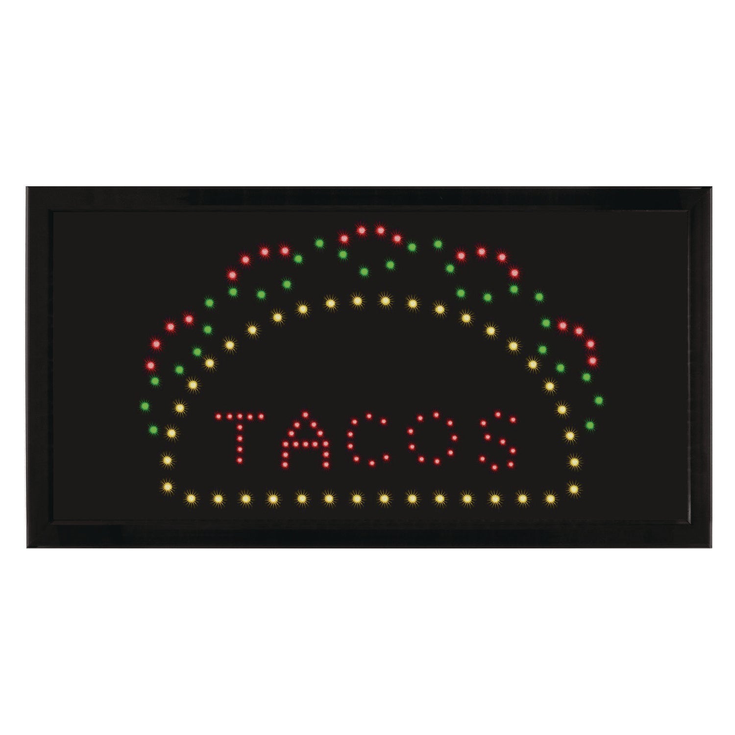 alpine-industries-led-rectangular-taco-sign-19-x-10-black-frame-green-red-yellow-graphics-alhalp49711_1