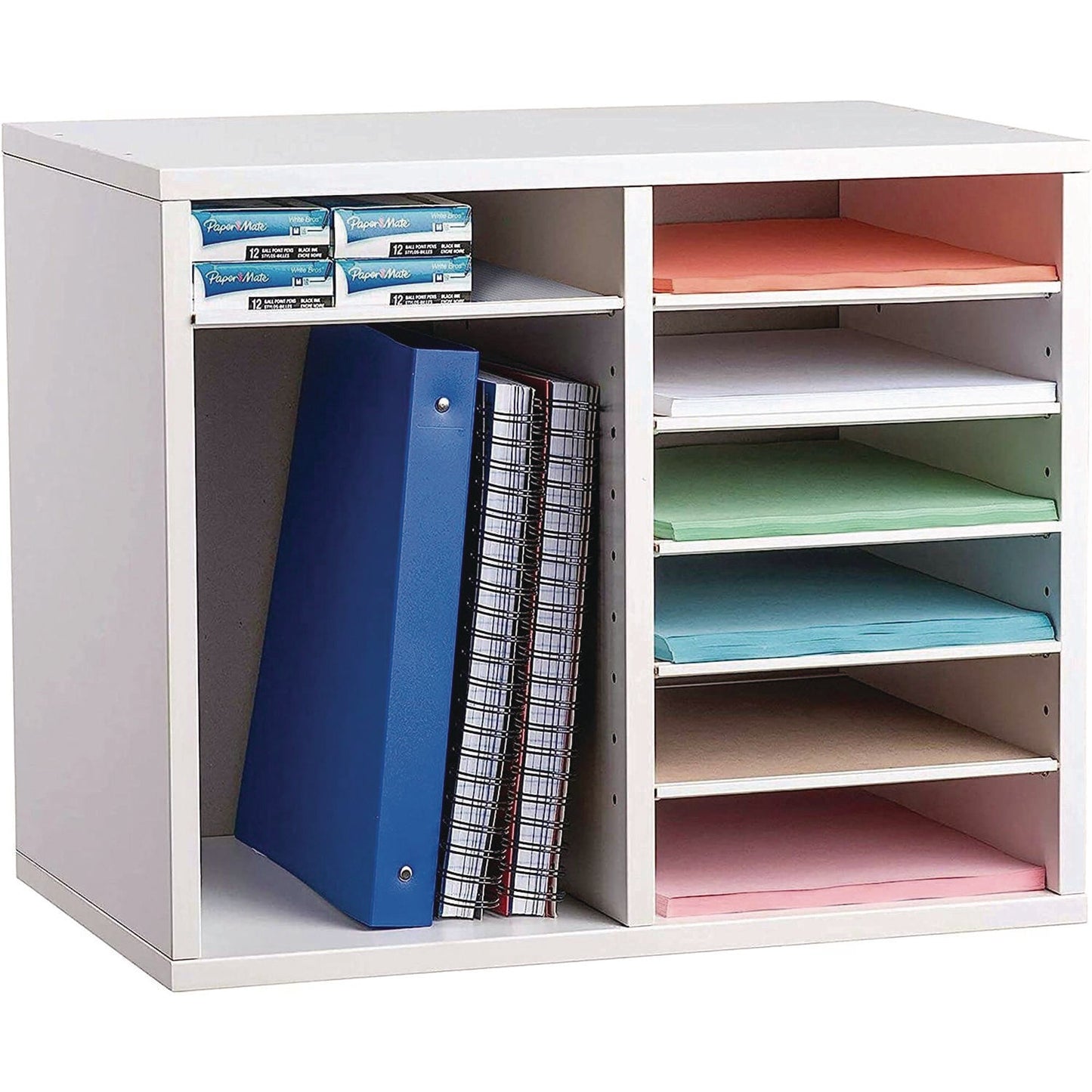 adiroffice-wood-adjustable-12-compartment-literature-organizer-12-sections-letter-size-20-x-11-8-x-16-3-white-alhi50012whi_5