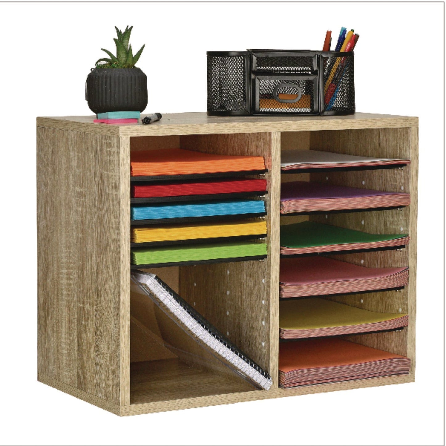 adiroffice-wood-adjustable-12-compartment-literature-organizer-12-sections-letter-size-20-x-11-8-x-16-3-medium-oak-alhi50012meo_7