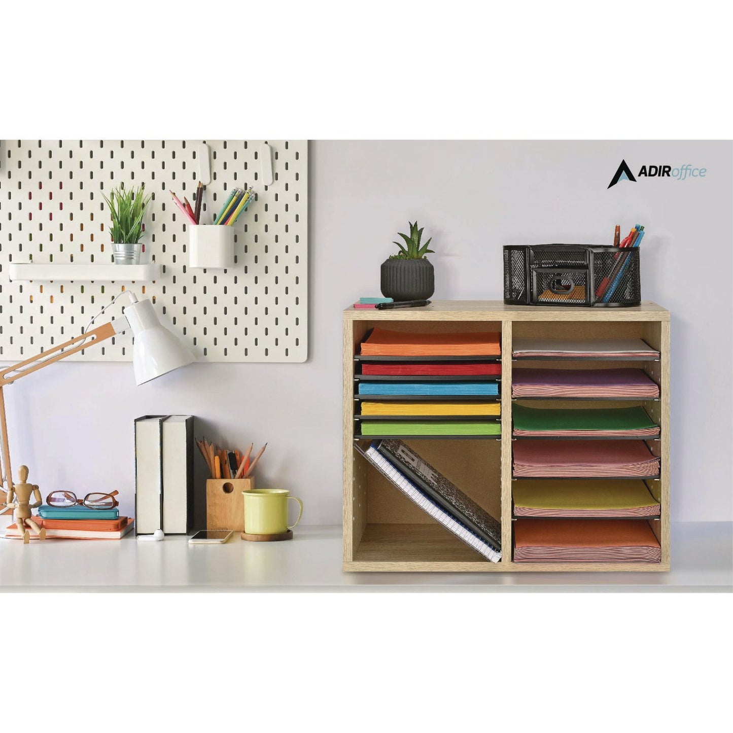 adiroffice-wood-adjustable-12-compartment-literature-organizer-12-sections-letter-size-20-x-11-8-x-16-3-medium-oak-alhi50012meo_9