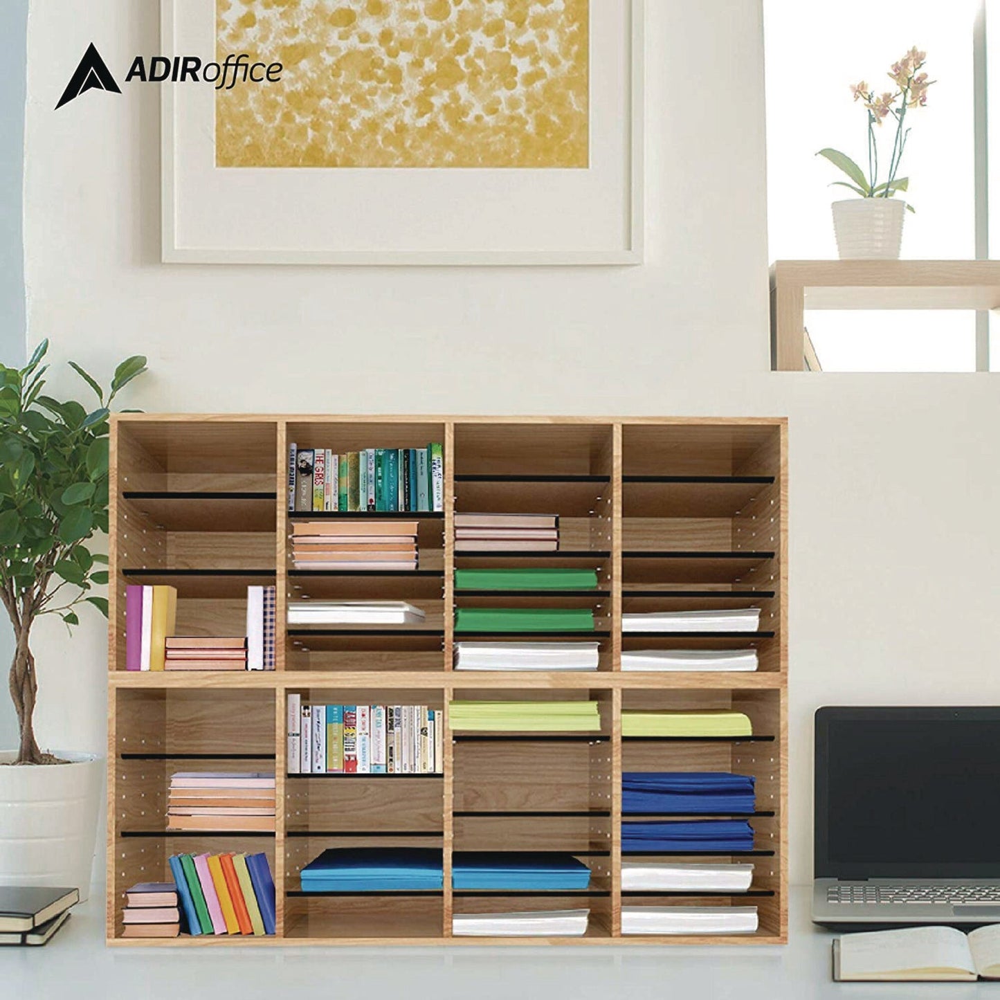 adiroffice-wood-adjustable-24-compartment-literature-organizer-24-sections-letter-size-39-3-x-11-8-x-16-3-medium-oak-alhi50024meo_7