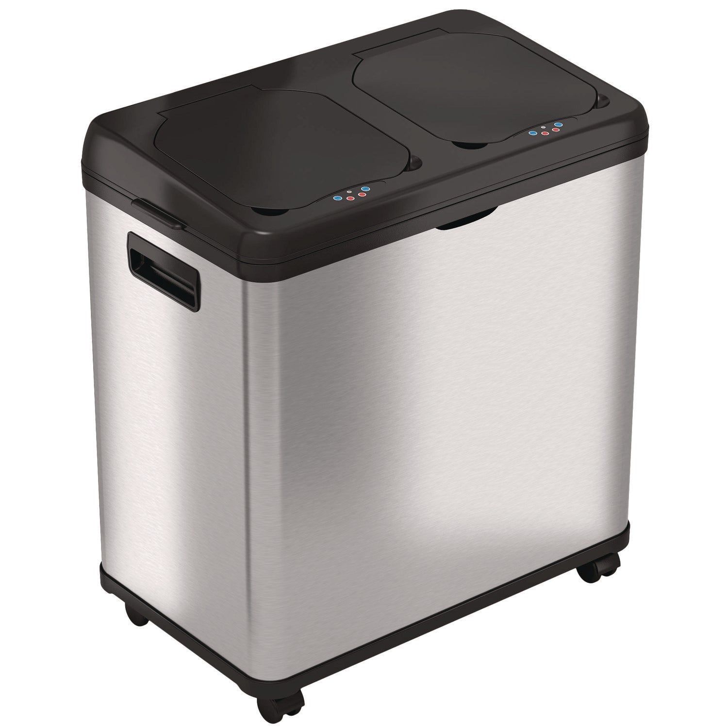 hls-commercial-r-dual-compartment-sensor-recycle-bin-and-trash-can-with-wheels-16-gal-plastic-stainless-steel-silver-black-hlmhls16dcss_1