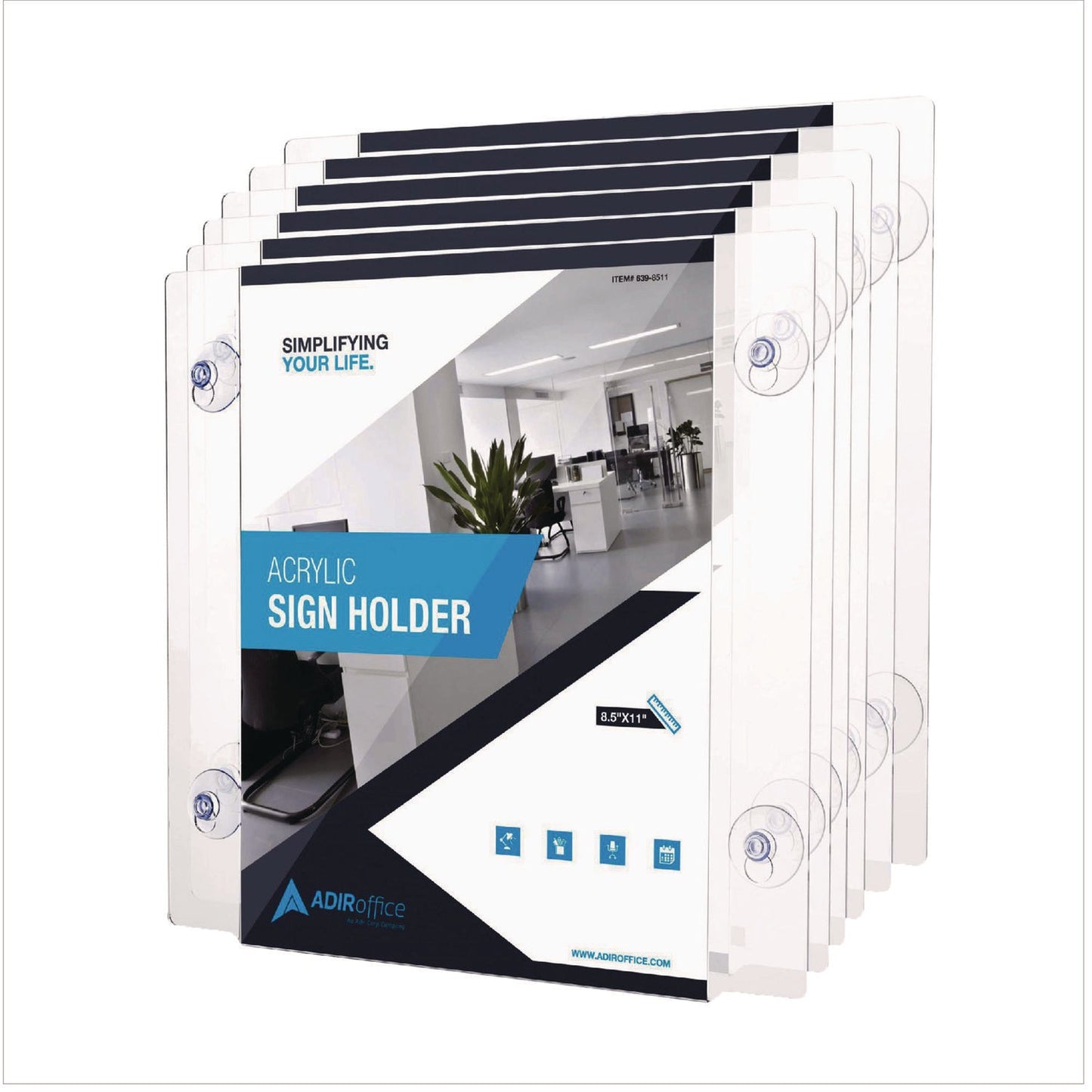 adiroffice-clear-suction-acrylic-window-sign-holder-8-x-11-clear-frame-6-pack-alhi6398511wsh6_1