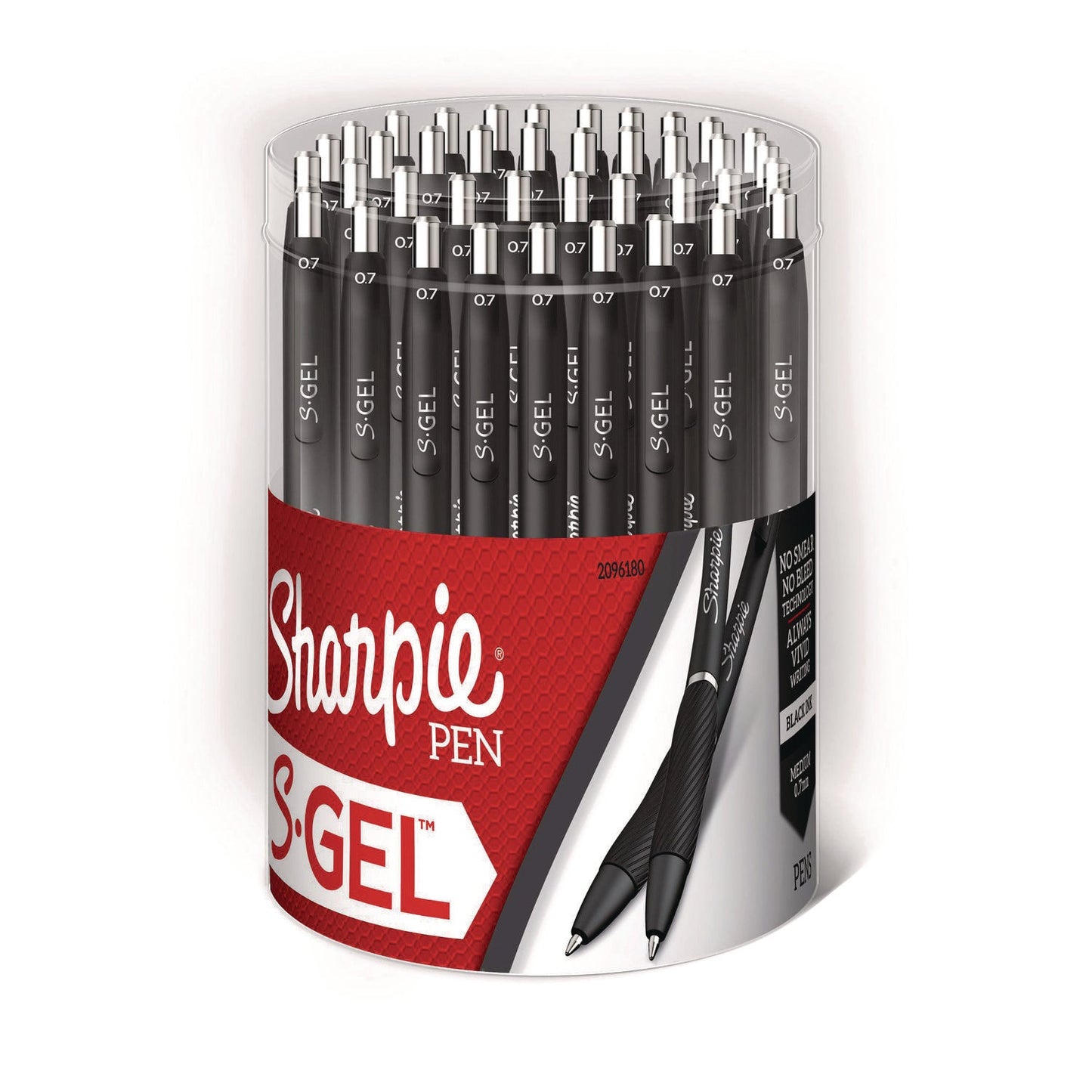 Sharpie® S-Gel™ S-Gel High-Performance Gel Pen, Retractable, Medium 0.7 mm, Black Ink, Black Barrel, 36/Pack (SAN2096180)