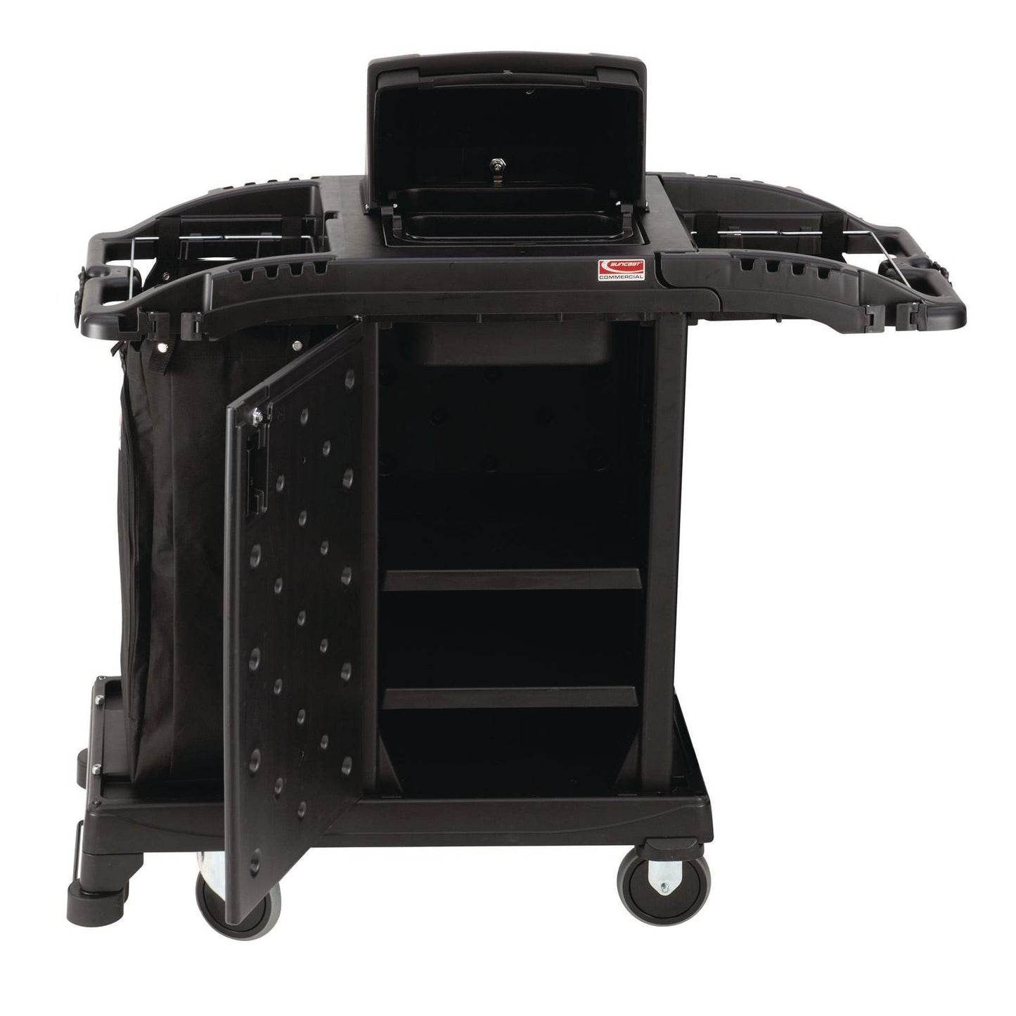 suncast-commercial-compact-premium-housekeeping-cart-plastic-1-shelf-23-25-x-53-22-x-53-06-black-suahkcch200_4