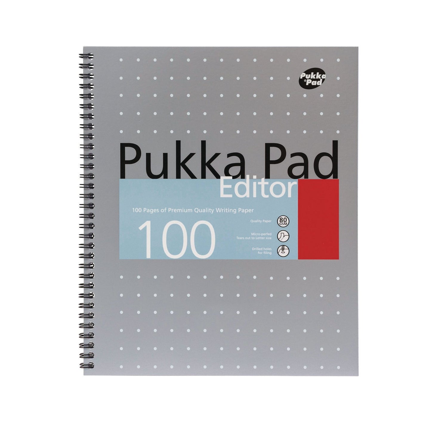 pukka-pad-letter-size-notebook-1-subject-medium-college-rule-silver-with-white-dots-cover-50-11-x-8-5-sheets-3-pack-puk8750met_2