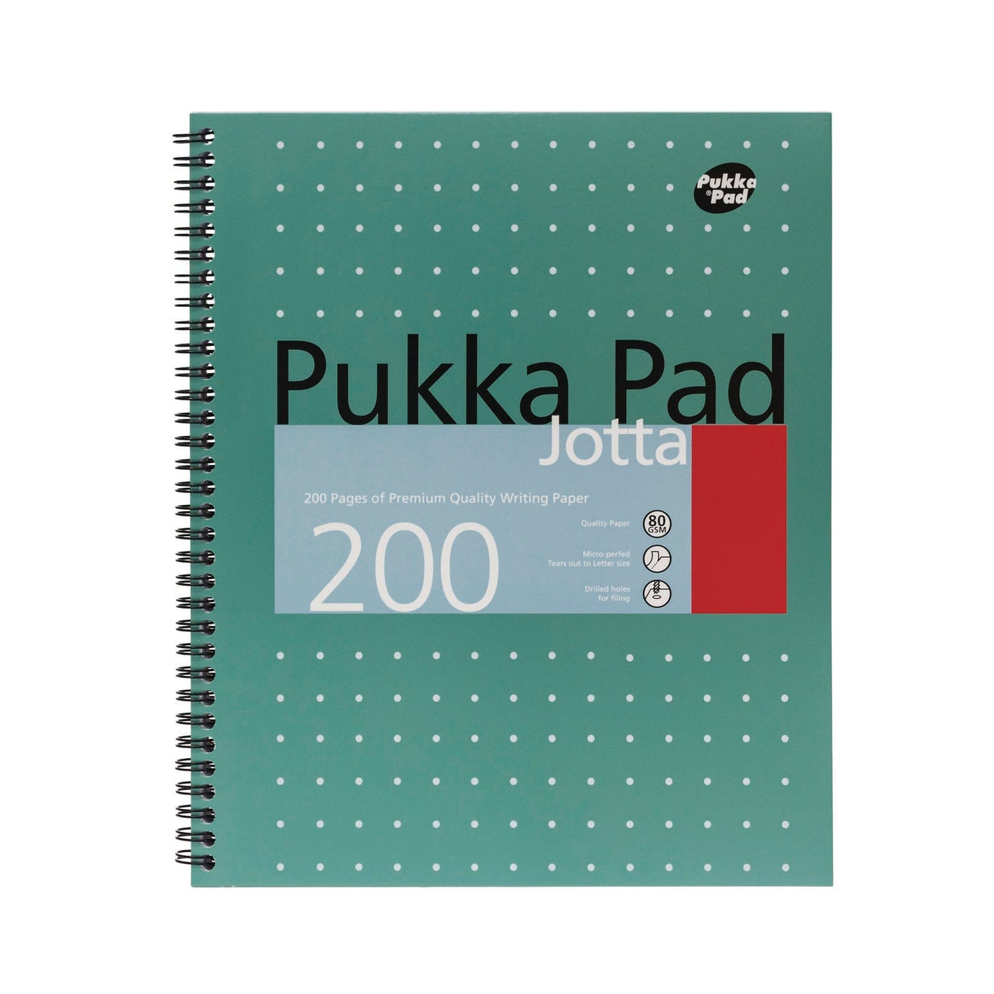 pukka-pad-letter-size-notebook-1-subject-medium-college-rule-metallic-green-with-white-dots-cover-100-11-x-8-5-sheets-3-pack-puk8751met_2