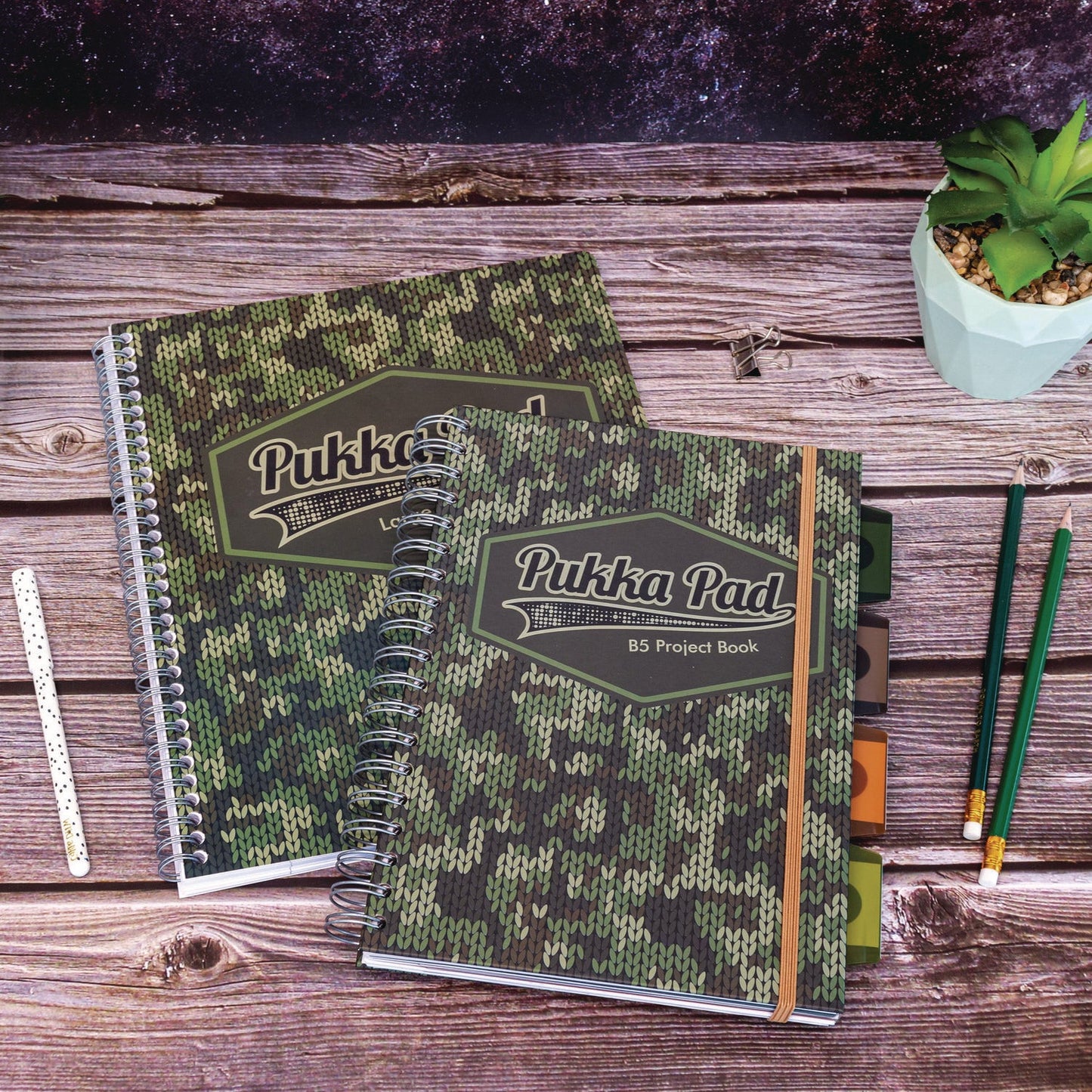 pukka-pad-b5-size-project-book-4-subject-medium-college-rule-black-green-camo-knit-cover-100-9-8-x-6-9-sheets-3-pack-puk9756cam_5