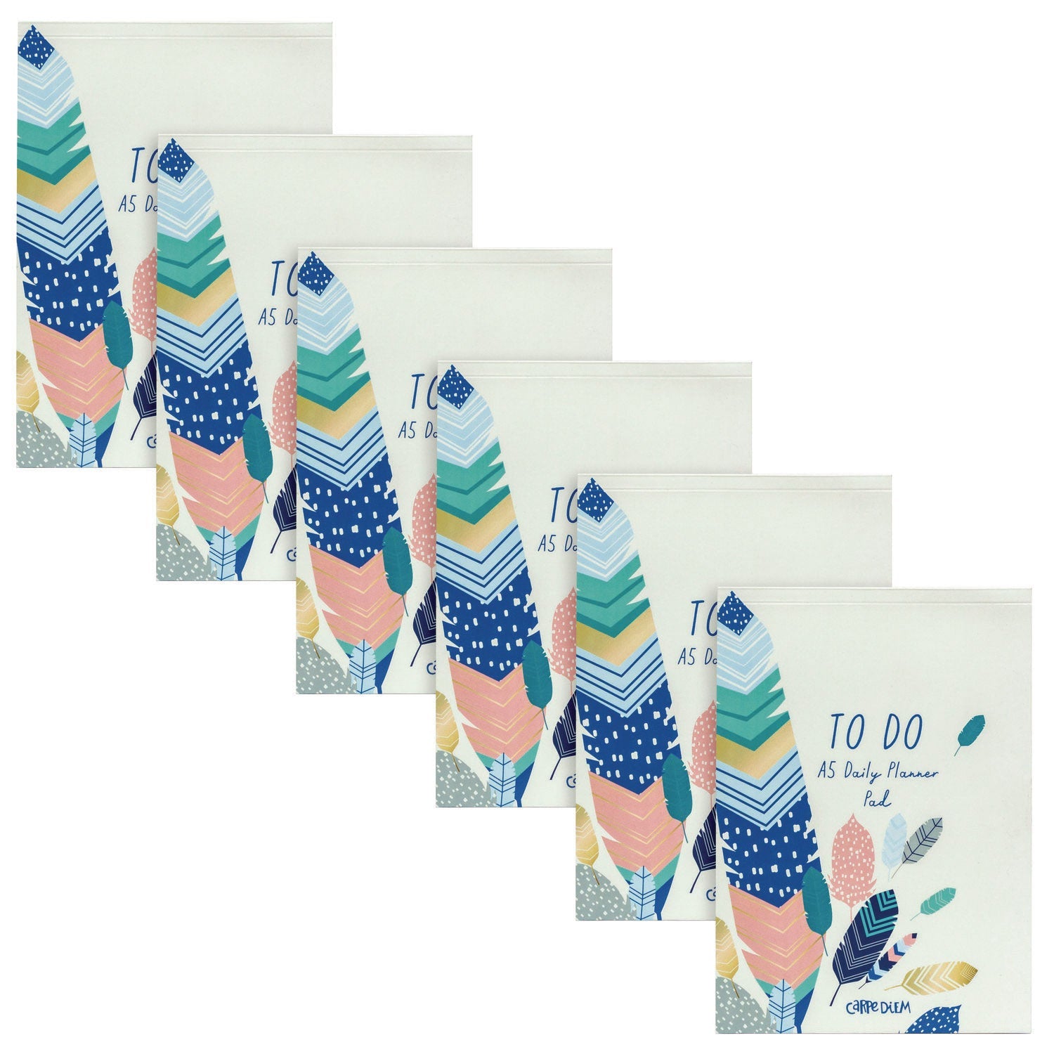 pukka-pad-daily-planner-feathers-8-27-x-5-83-blue-cream-pink-cover-2-month-undated-6-pack-puk9218cd_1