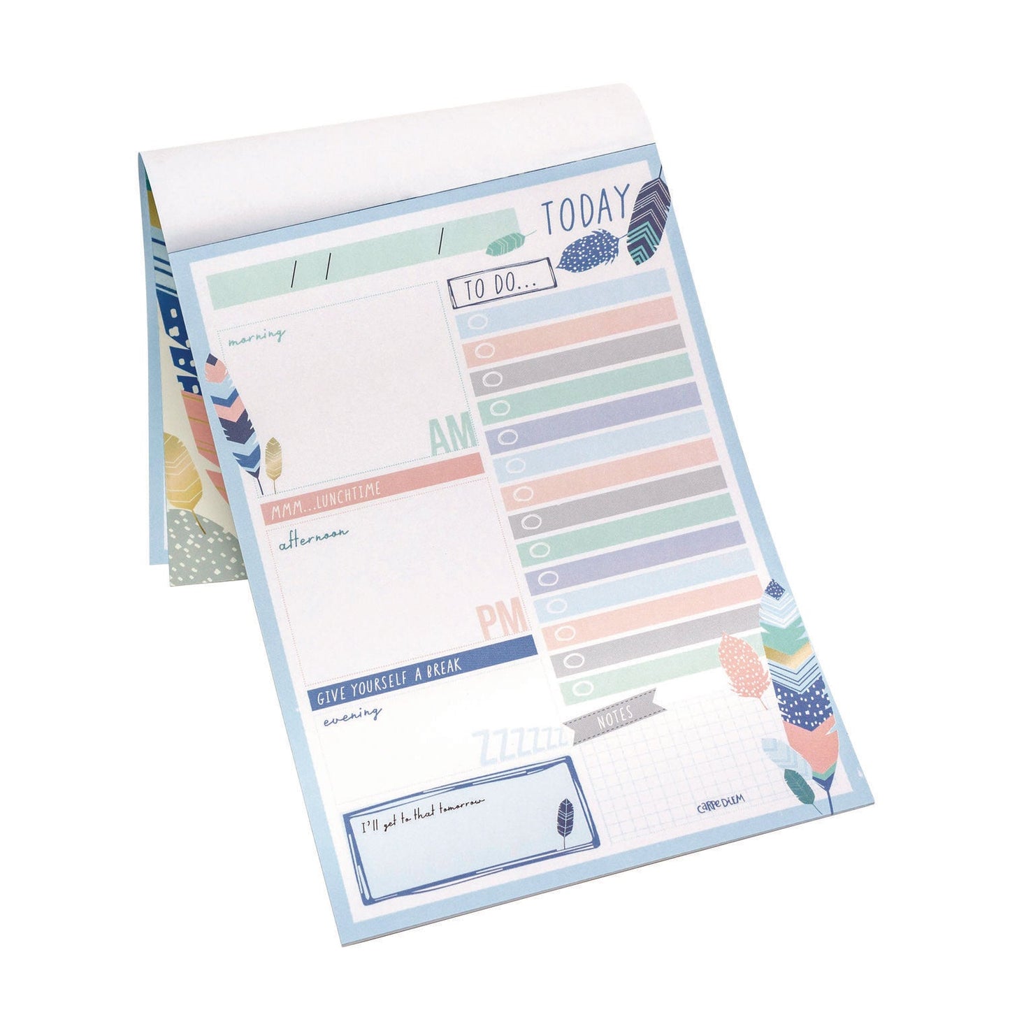 pukka-pad-daily-planner-feathers-8-27-x-5-83-blue-cream-pink-cover-2-month-undated-6-pack-puk9218cd_6