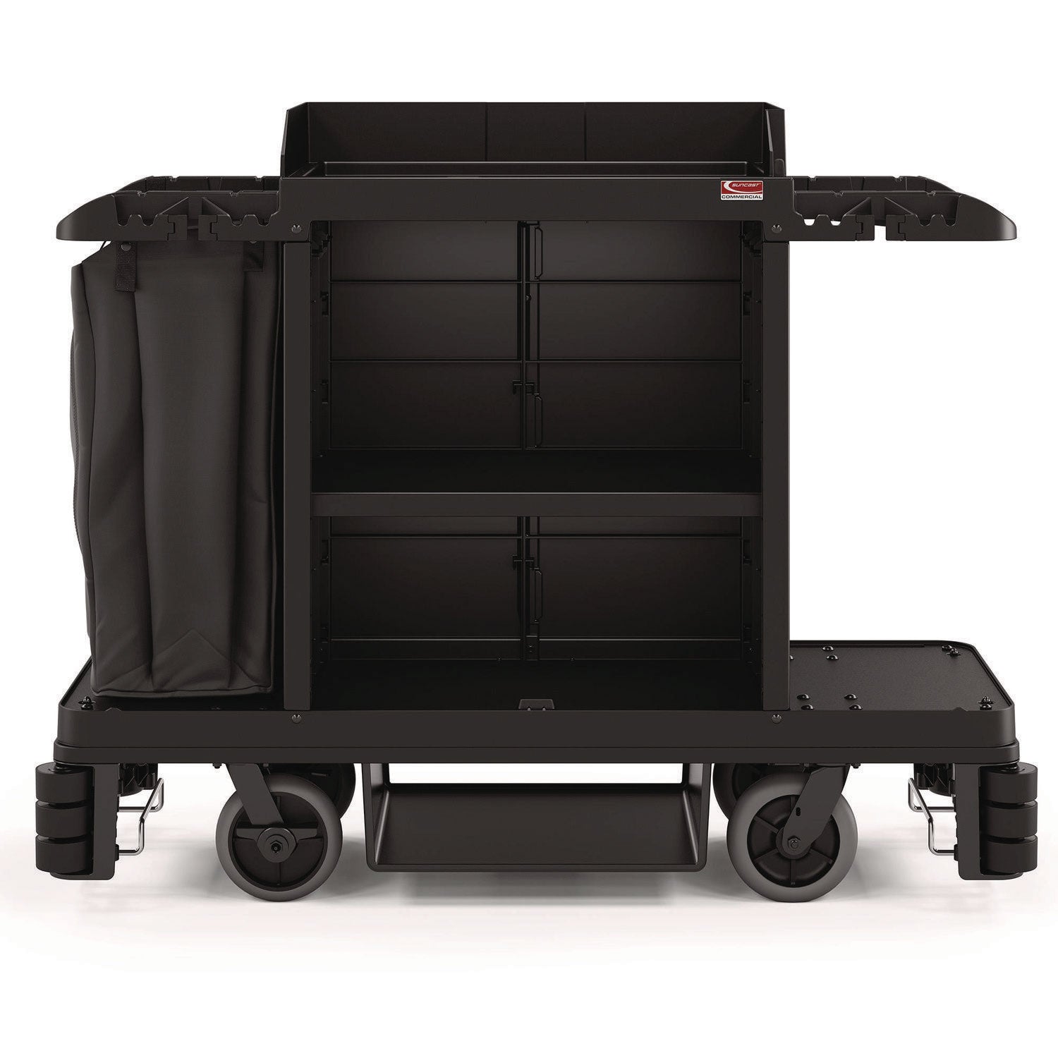suncast-commercial-partially-assembled-premium-housekeeping-cart-plastic-1-shelf-24-x-62-13-x-49-75-black-suahkc2002_1