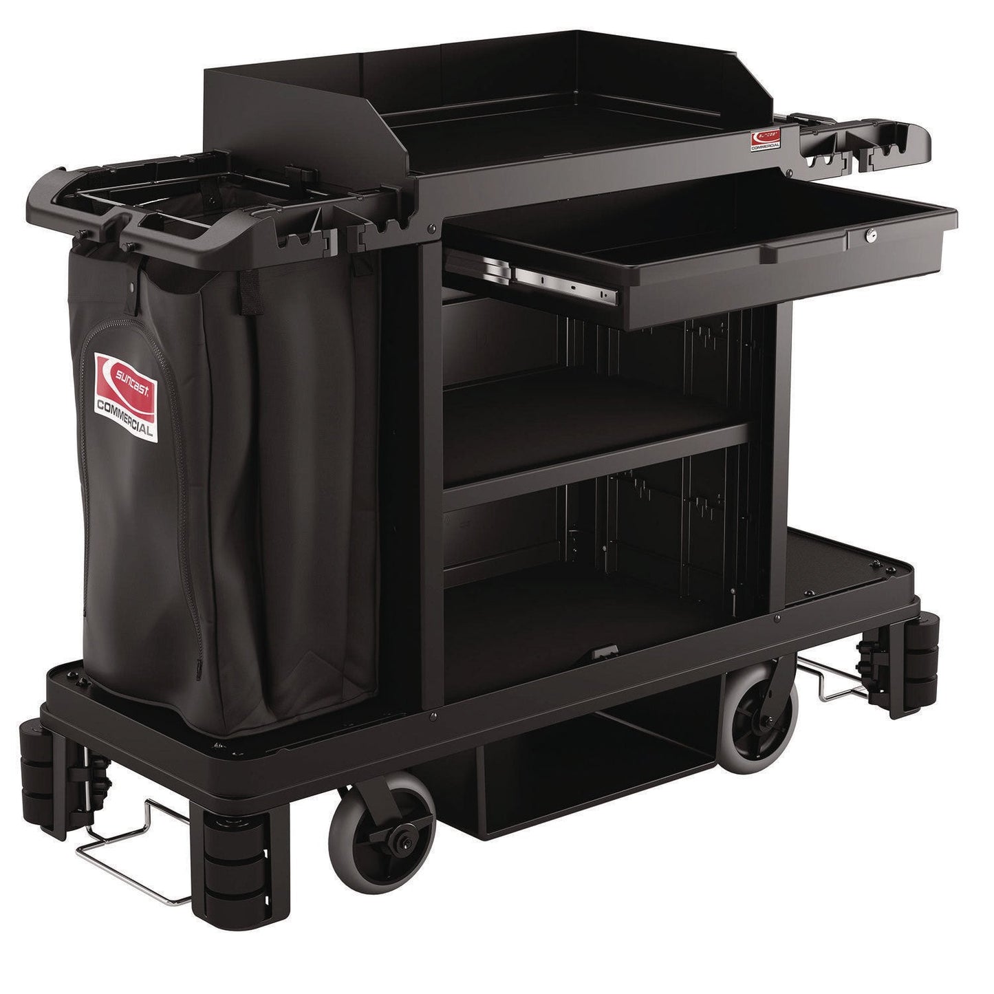 suncast-commercial-partially-assembled-premium-housekeeping-cart-plastic-1-shelf-24-x-62-13-x-49-75-black-suahkc2002_2