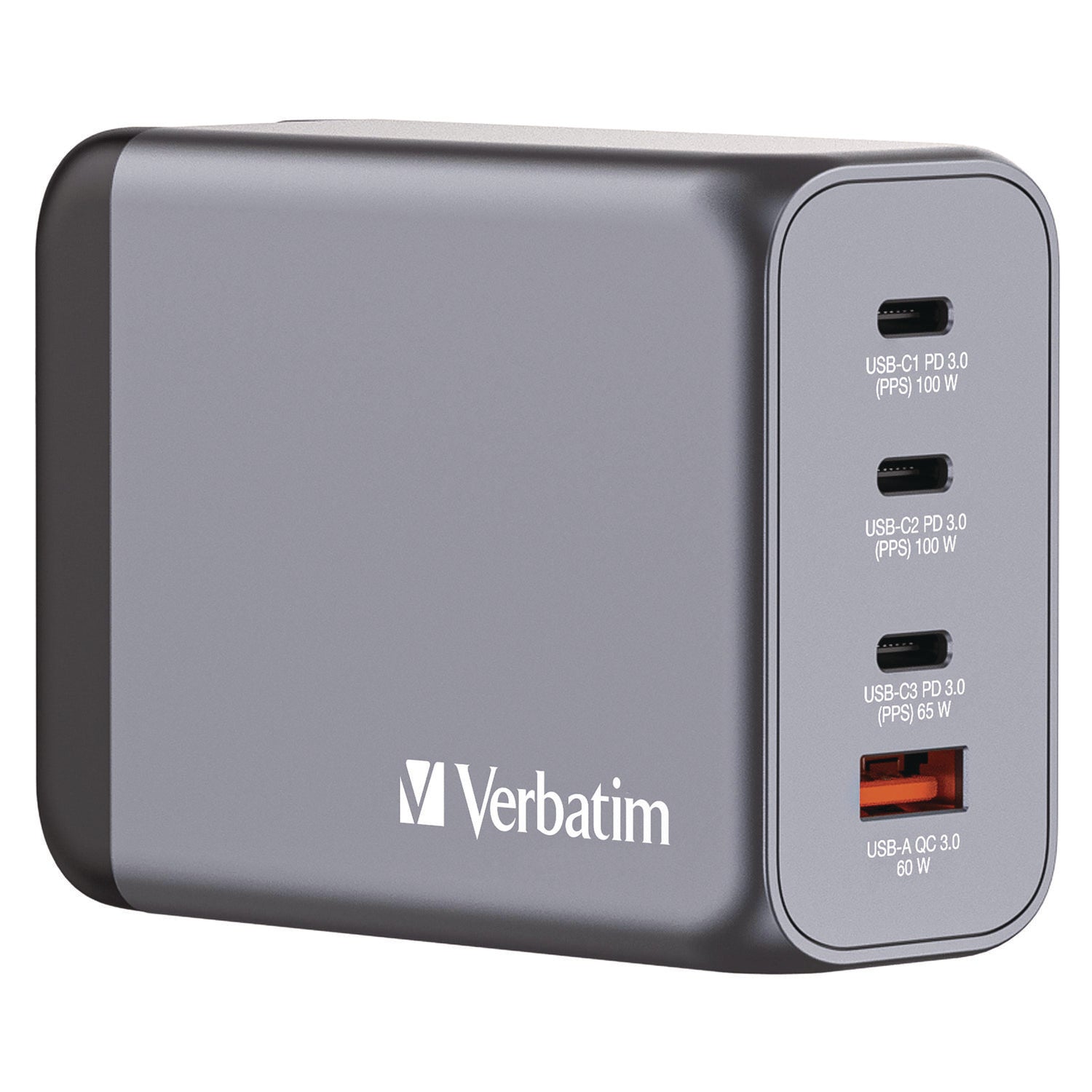 verbatim-200-w-4-port-gan-wall-charger-black-gray-ver32204_1