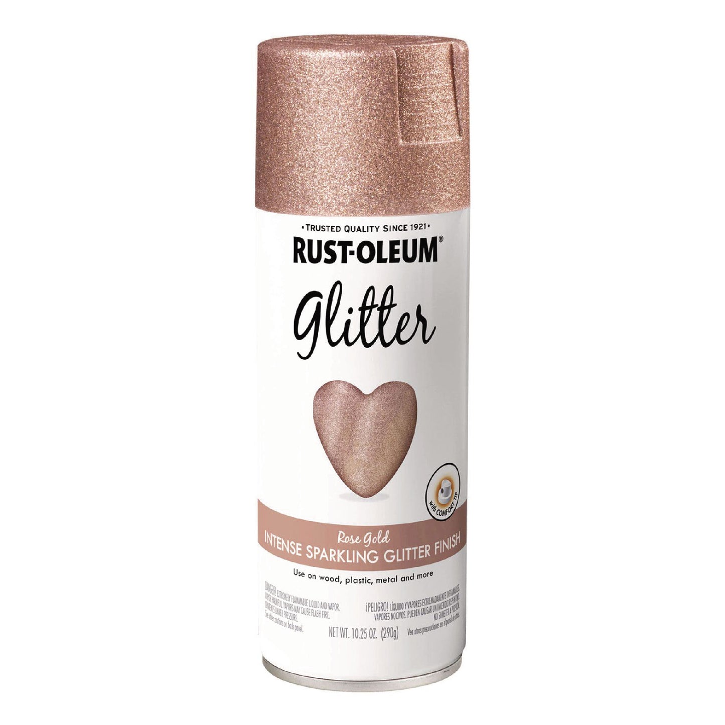 Rust-Oleum® Specialty Glitter Spray Paint, Glitter Rose Gold, 10.25 oz Aerosol Can, 6/Carton (RST344697)