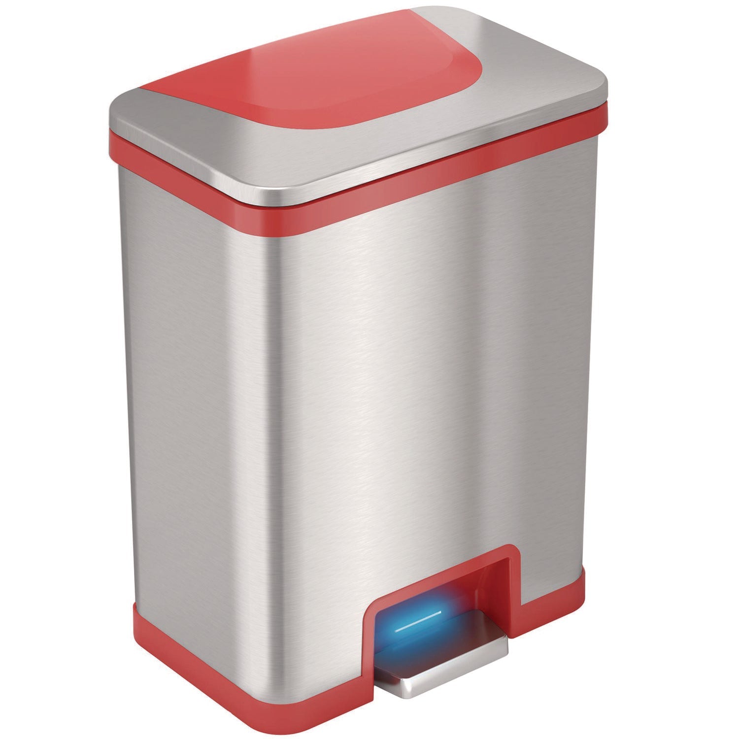 hls-commercial-r-step-pedal-sensor-trash-can-13-gal-plastic-stainless-steel-silver-red-hlmhls13sr_1
