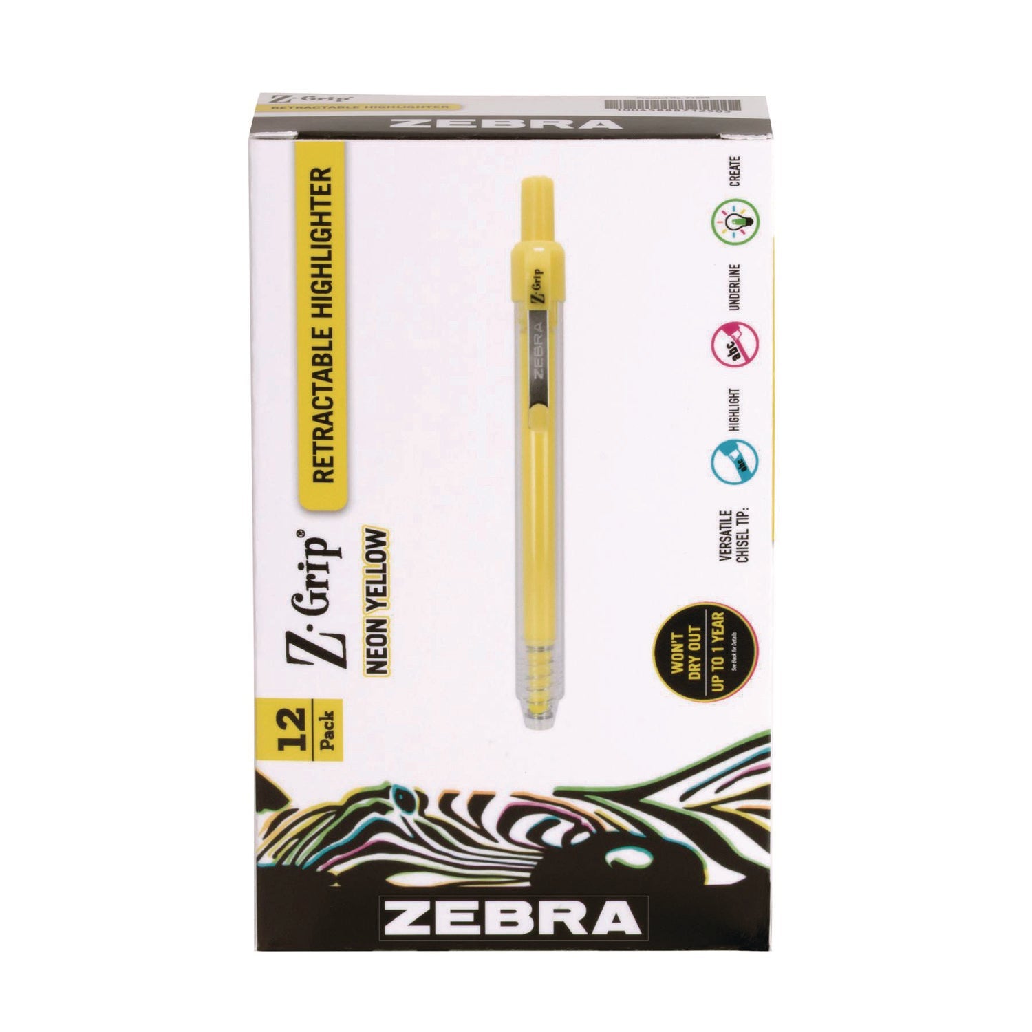 zebra-z-grip-retractable-highlighter-markers-neon-yellow-ink-chisel-tip-neon-yellow-barrel-dozen-zeb71250_1