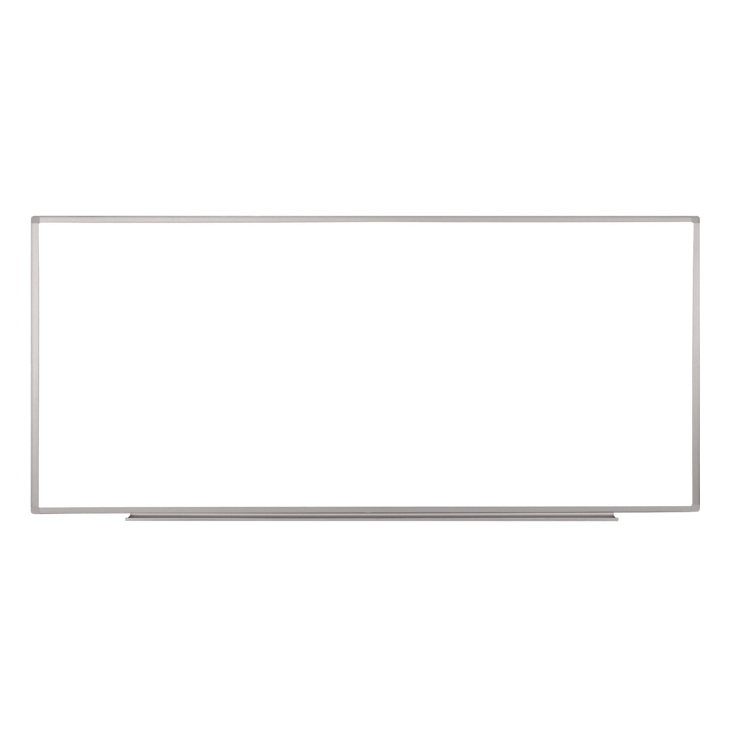 luxor-wall-mounted-magnetic-whiteboard-96-x-40-white-surface-silver-aluminum-frame-lxowb9640w_1