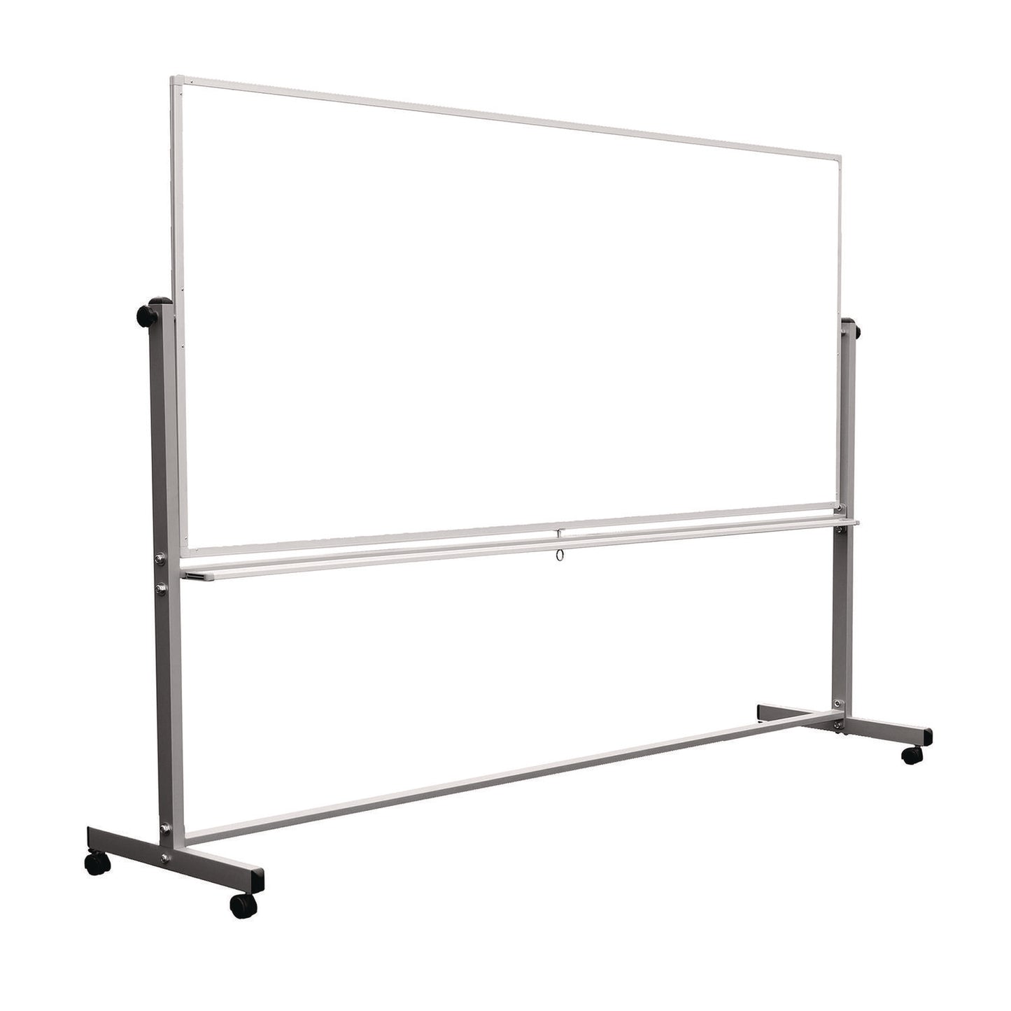 Luxor Mobile Magnetic Whiteboard, 96" x 40", White Surface, Silver Aluminum Frame (LXCMB9640WW)